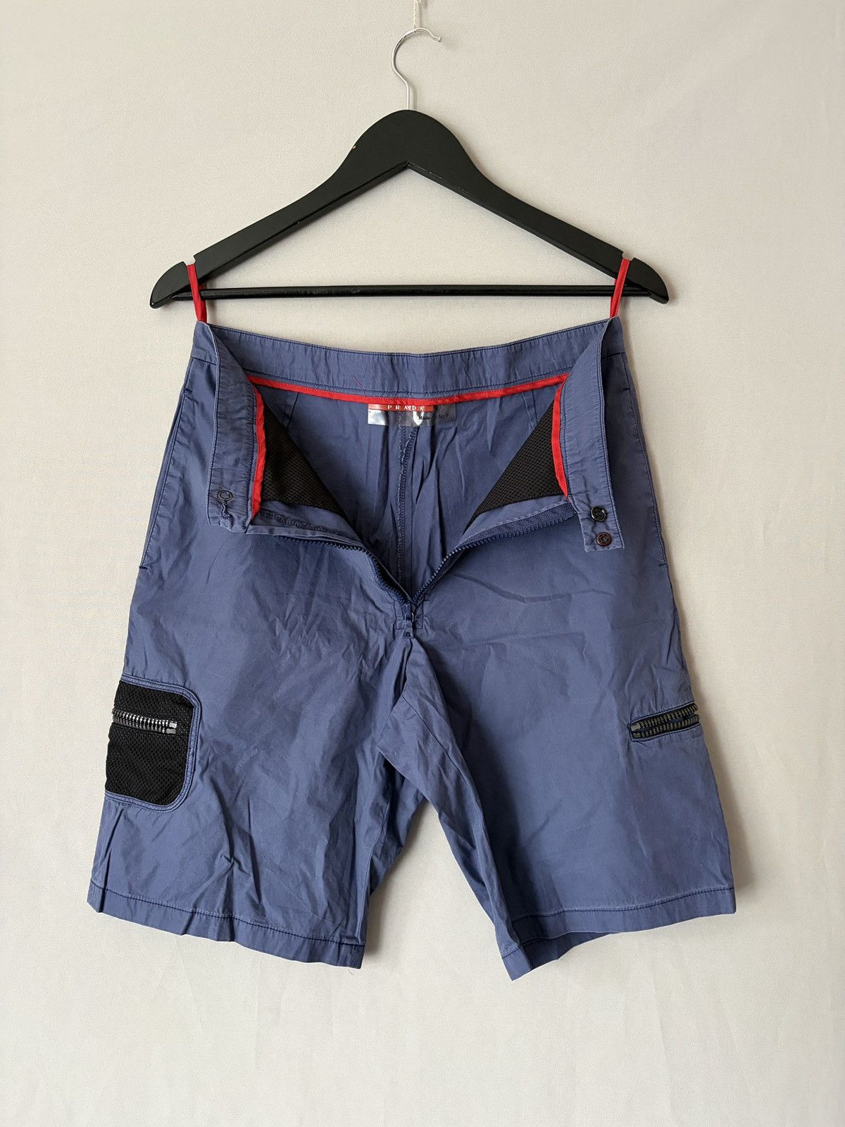 Prada Prada Vintage Blue Nylon Light Cargo Shorts Size US 30 / EU 46 - 12 Thumbnail
