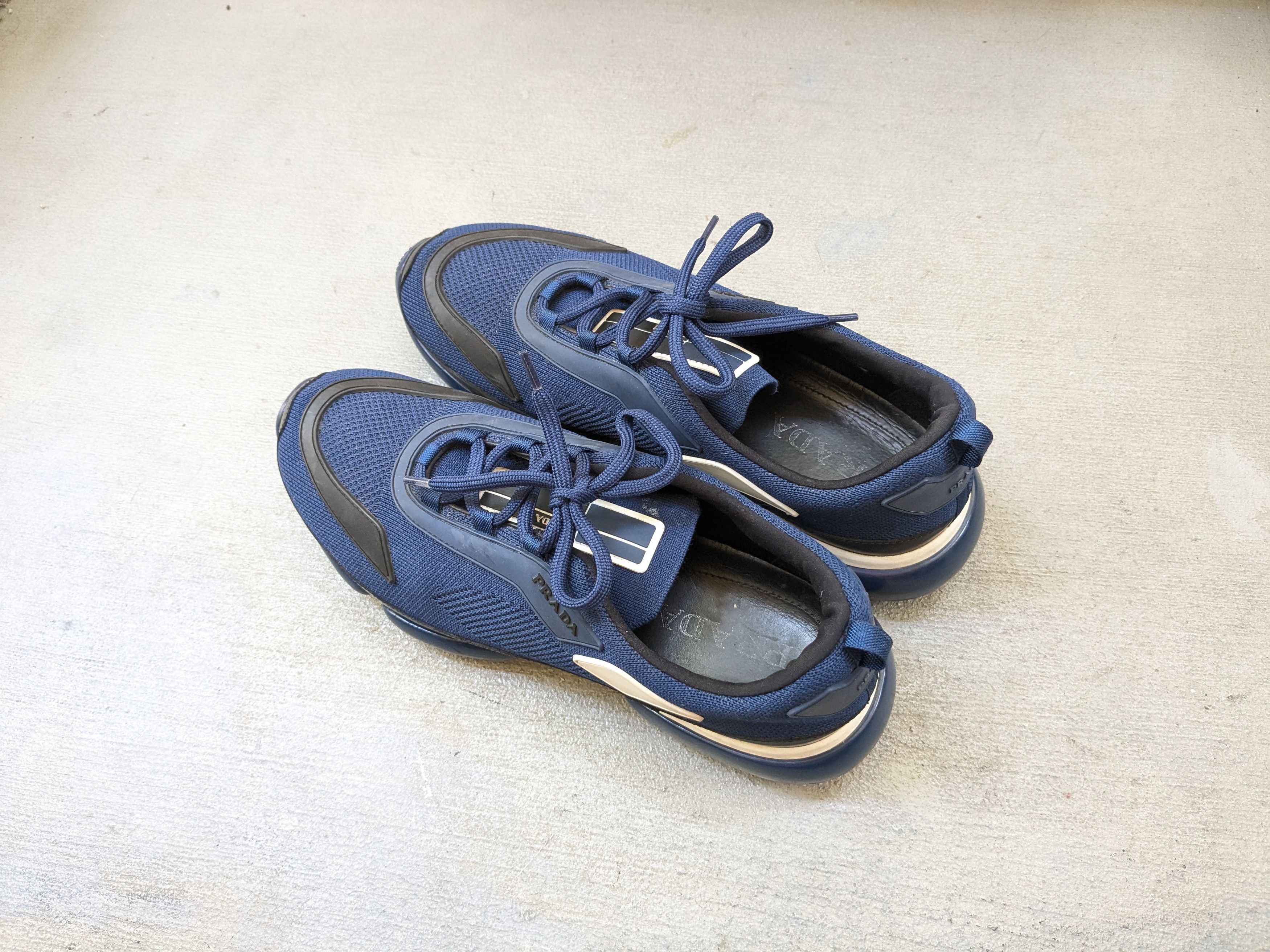 Prada Prada Cloudbust Sneakers Navy Blue 9 Knit Low Tops Size US 9 / EU 42 - 19 Thumbnail