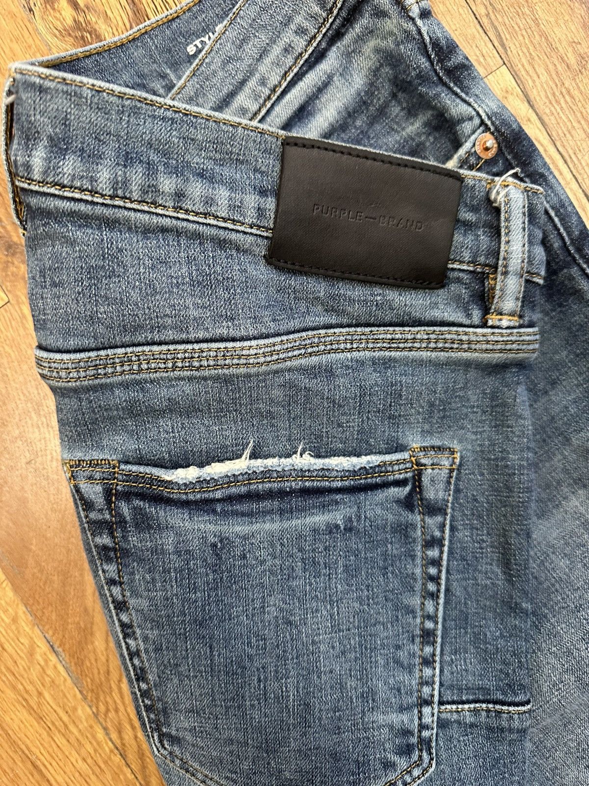 Purple Brand Purple Brand Stud Patch Blue Denim Jeans Size 32 Size US 32 / EU 48 - 4 Thumbnail