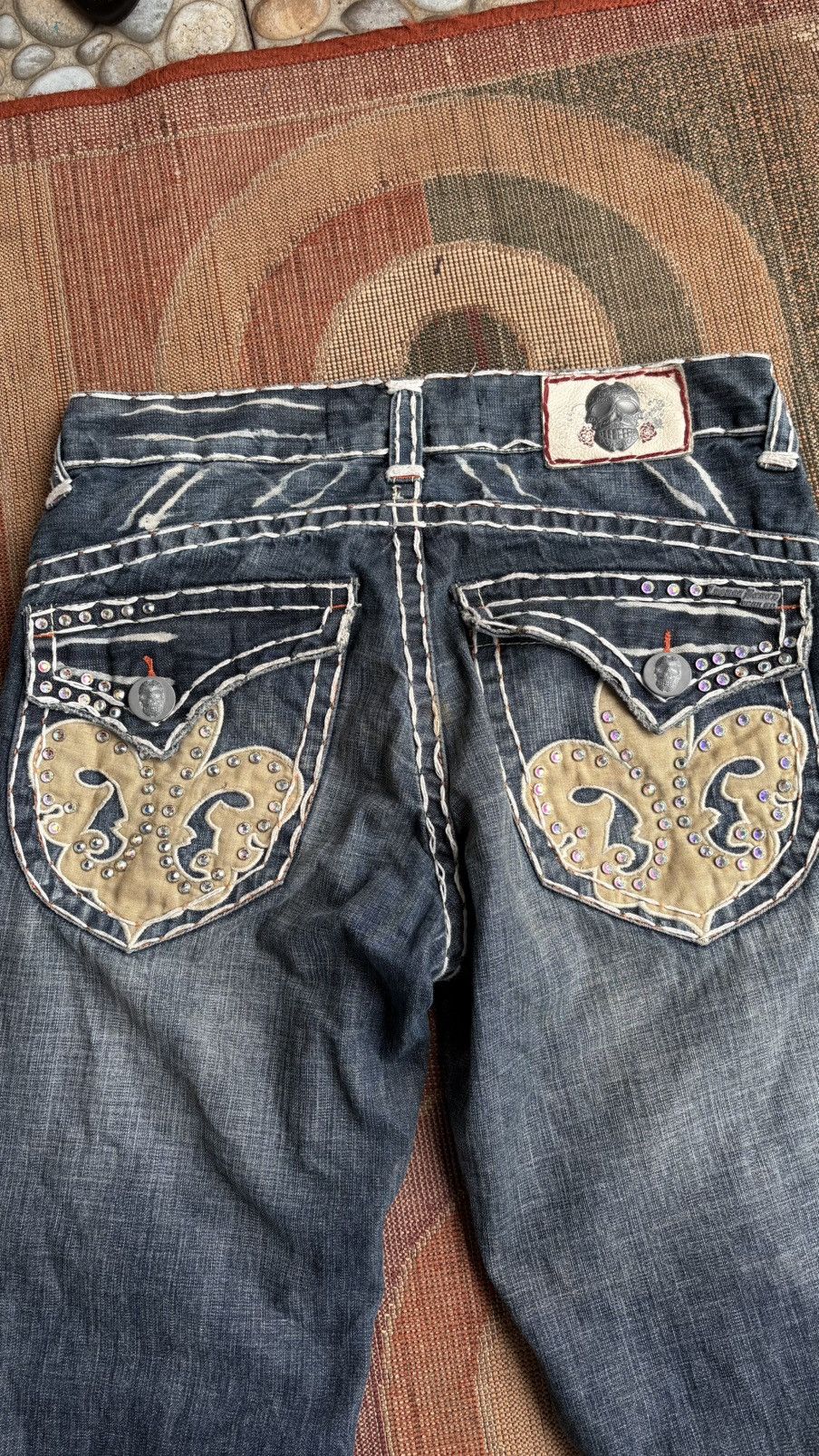 If Six Was Nine Archive Laguna Beach Denim Jeans Skull Size US 31 - 2 Thumbnail