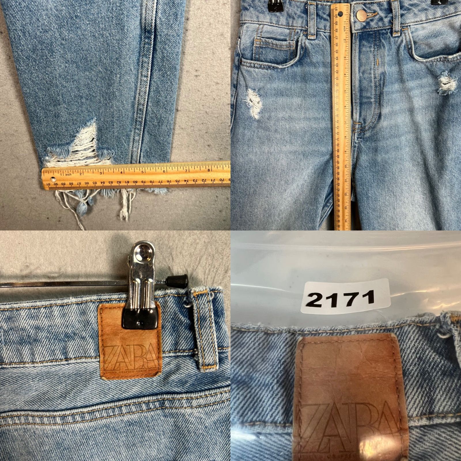 Zara ZARA Denim Jeans Distressed High-Waist 25" Inseam 25" Regular 2 Adult Womens Blue 90s Style Jeans Mens? Womens Size 26" / US 2 / IT 38 - 8 Thumbnail