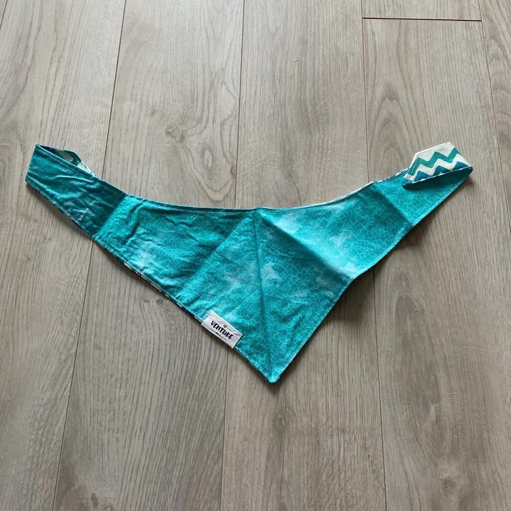 Designer Venture Dog Co Blue Waves and Blue Dot Dog Bandana Size ONE SIZE - 5 Thumbnail