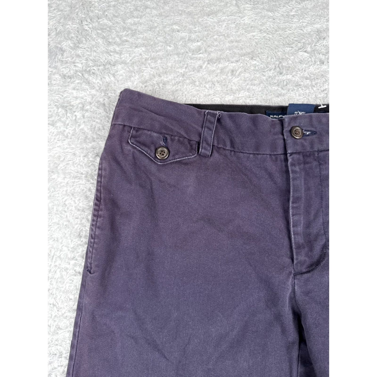 Polo Ralph Lauren VINTAGE Ralph Lauren Sport Shorts Womens 6 Denim Chino 100% Cotton Purple 30x11 Moderate Fit Womens Size 28" / US 6 / IT 42 - 4 Thumbnail