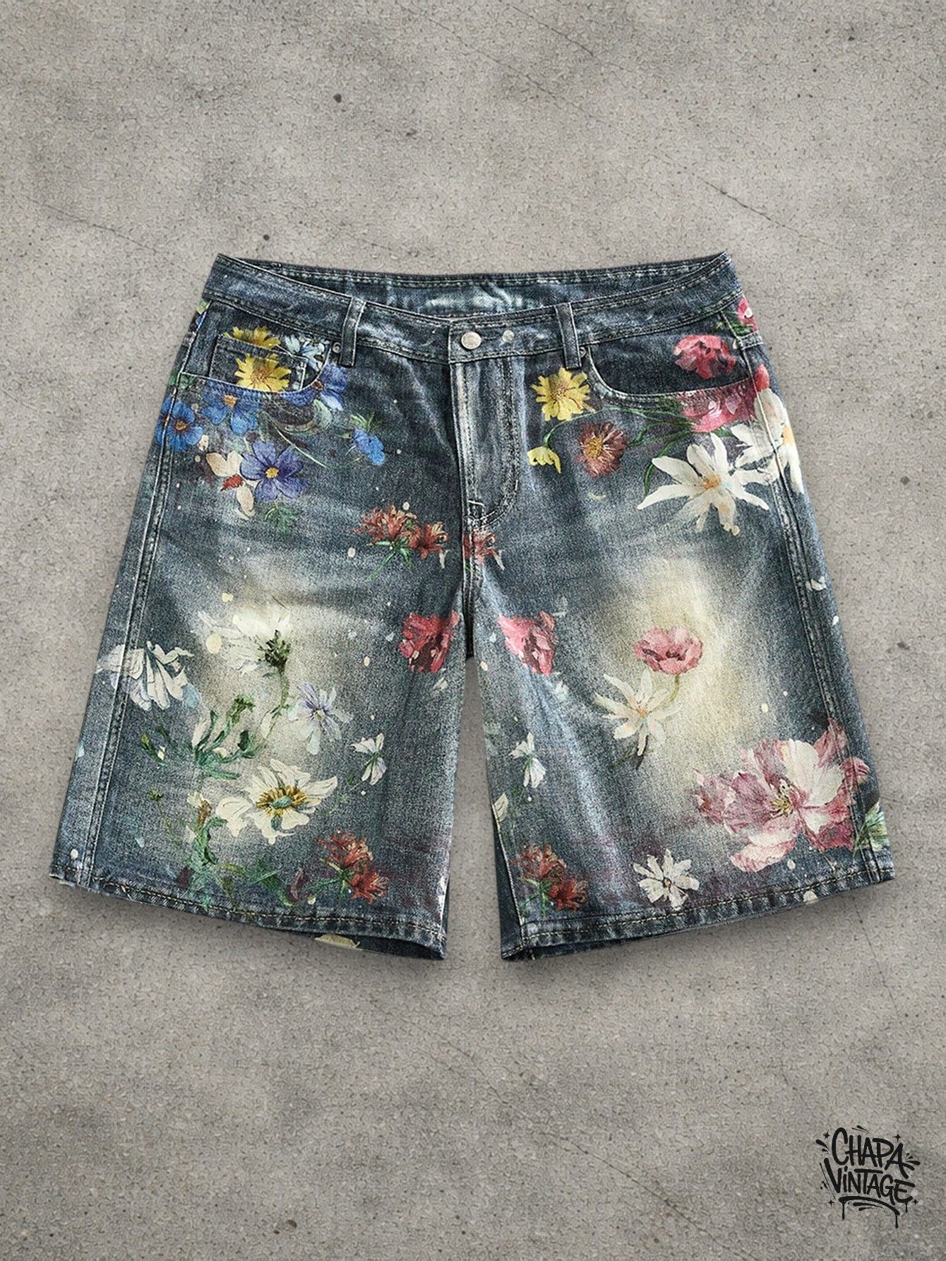 Japanese Brand Floral jeans shorts Size US 32 / EU 48 - 1 Thumbnail