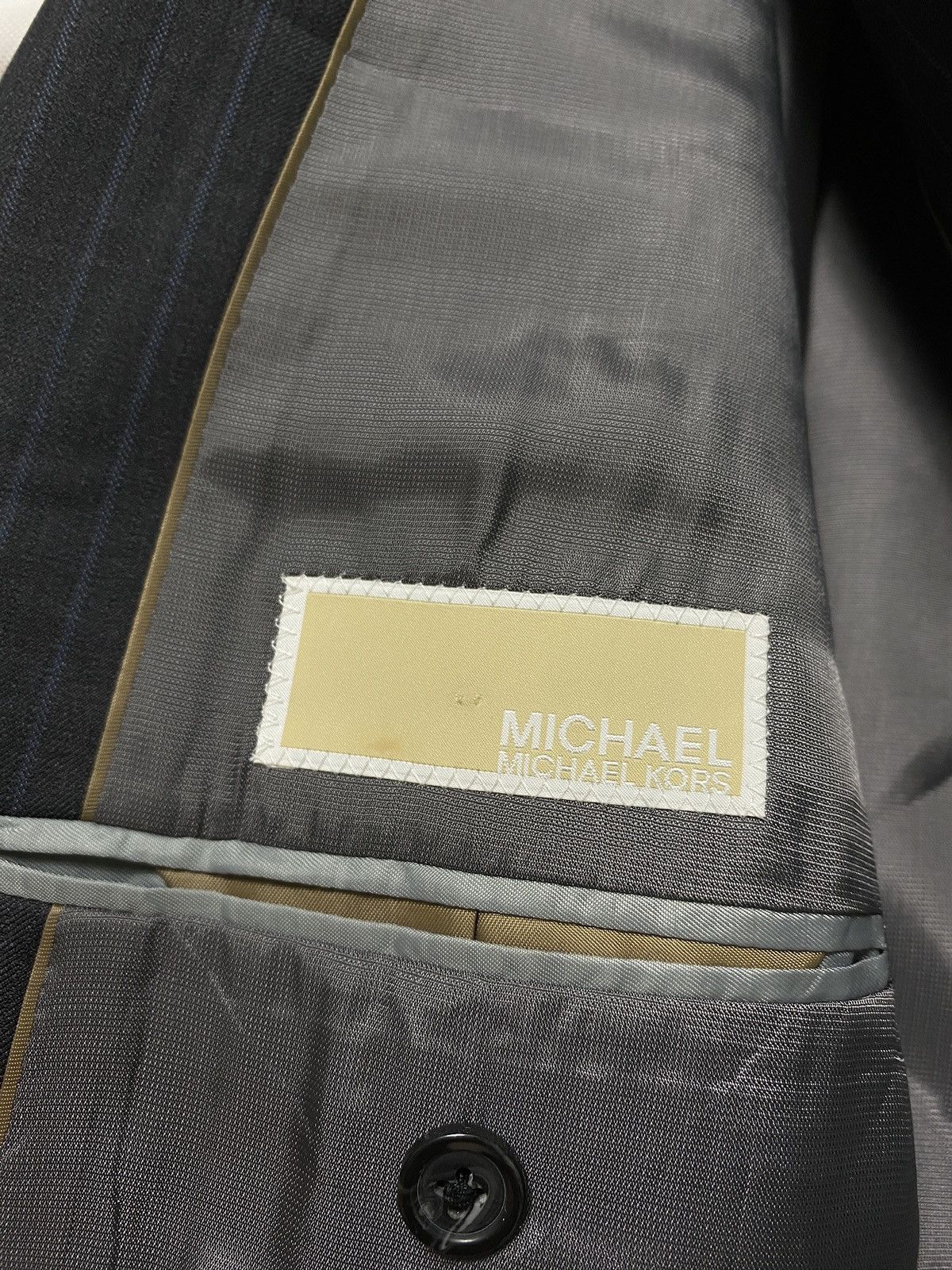 Designer × Michael Kors Michael kors suit blazer pants trousers striped black Size 42L - 10 Thumbnail