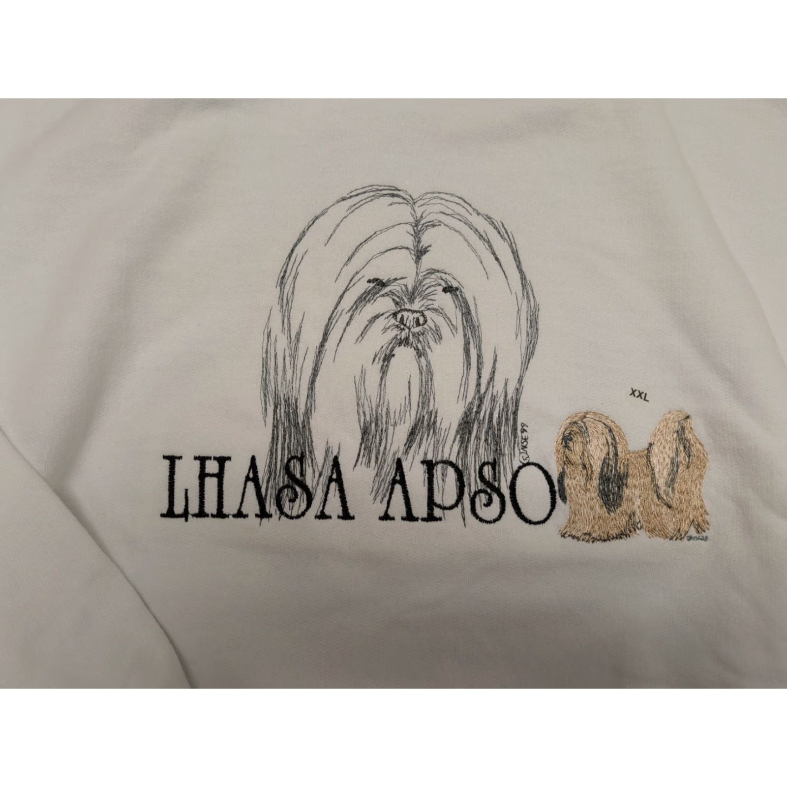 Jerzees VINTAGE Jerzees Sweatshirt Unisex Adults 2XL White Lhasa Apso Dog Graphic Print Crewneck Pullover NWT NEW Gr8 Dogs Size US XXL / EU 58 / 5 - 2 Thumbnail