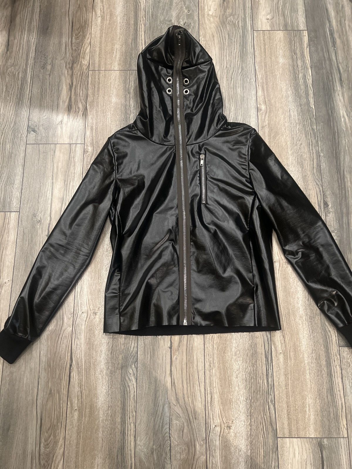 Rick Owens Rick Owens Strobe Leather Gimp Hoodie | Grailed