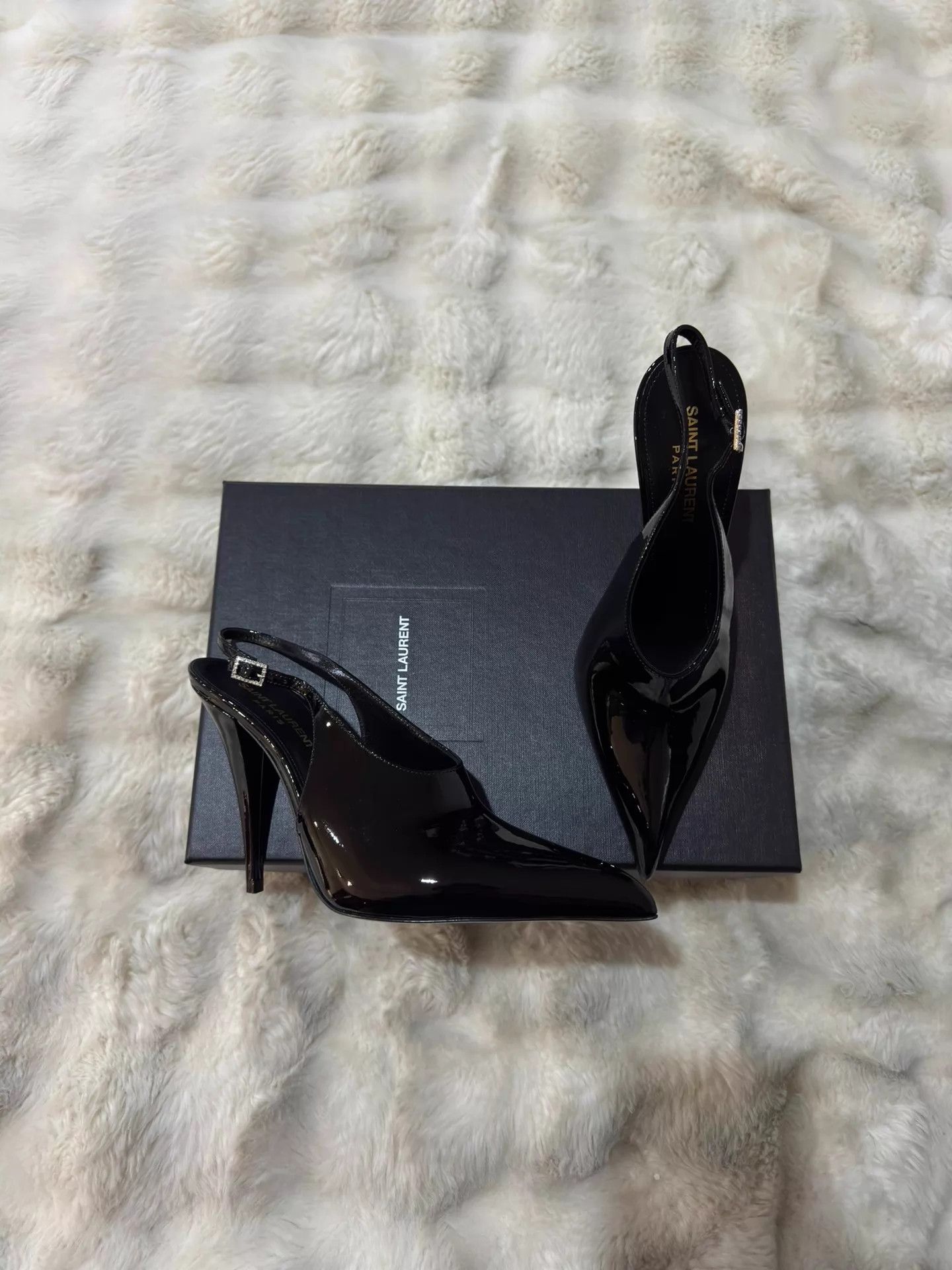 Saint Laurent Paris Saint Laurent YSL Rhinestone Patent Pointed Heels37 Size US 6.5 / IT 36.5 - 1 Thumbnail