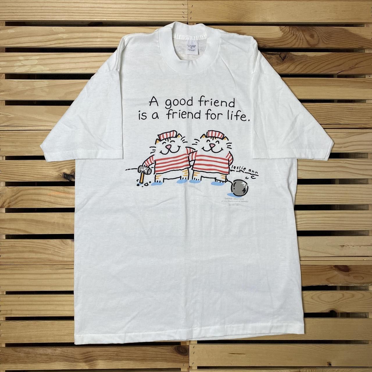 Other Vintage Shoebox Greetings White Cat Cartoon Tee Size XL Size US XL / EU 56 / 4 - 1 Thumbnail