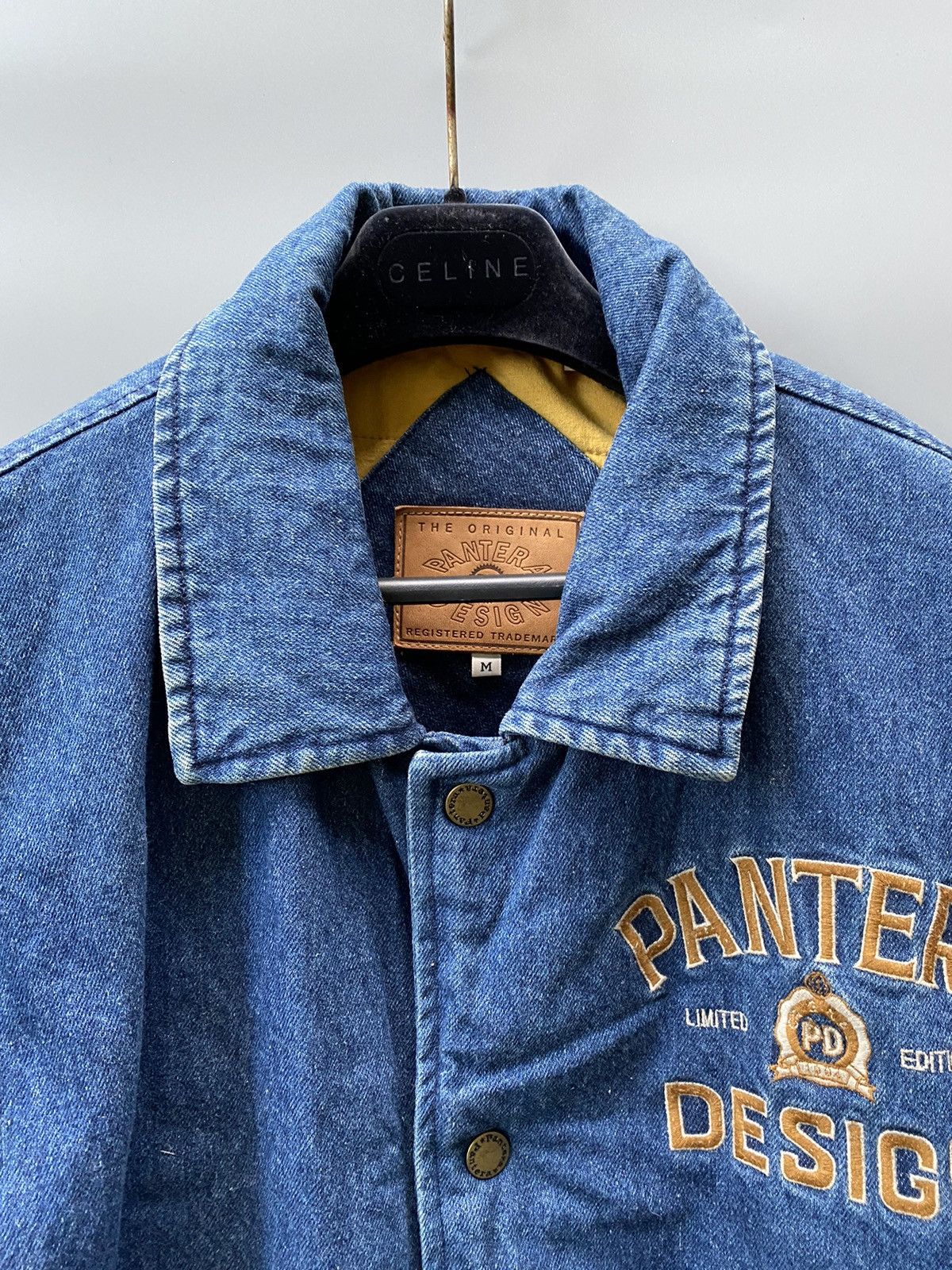 Vintage 1994 Pantera Design Denim Letterman Varsity Jacket Size US L / EU 52-54 / 3 - 9 Thumbnail