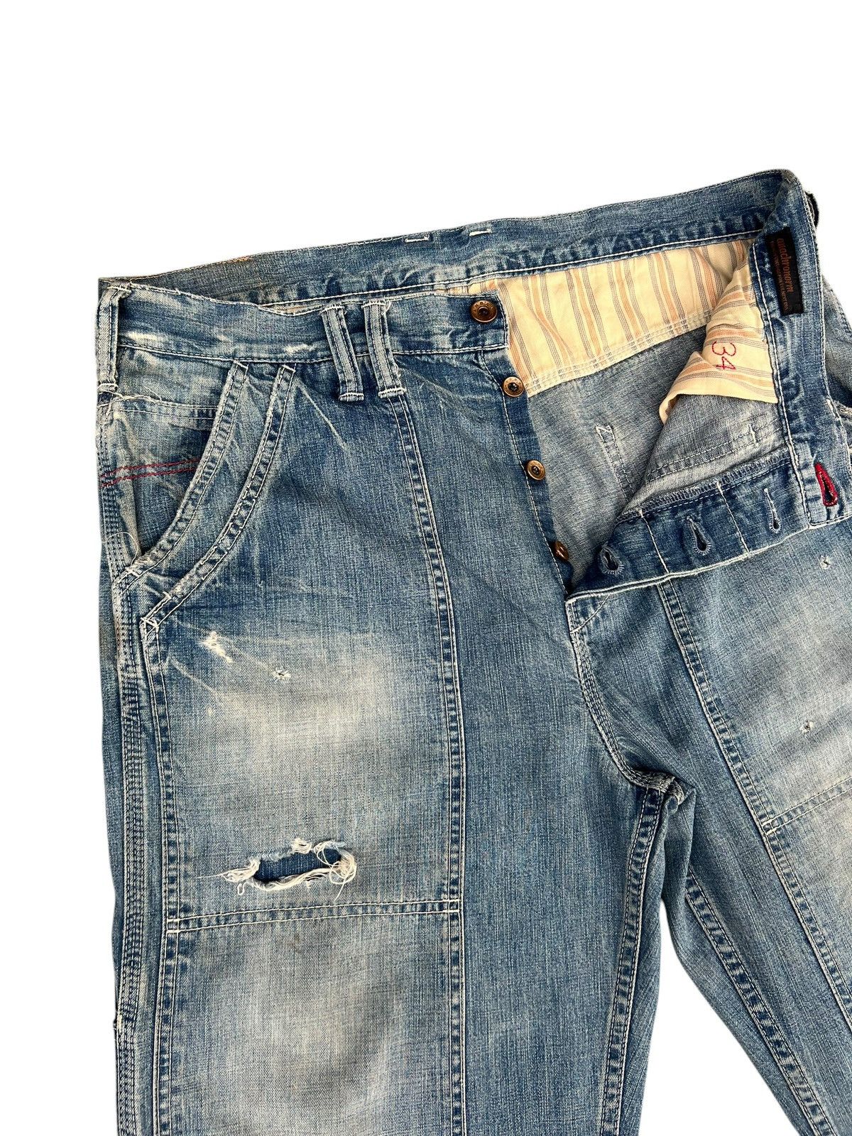 ANACHRONORM Dirty Mud Anachronom Japan Distress Denim Double Knee Jeans Size US 34 / EU 50 - 5 Thumbnail