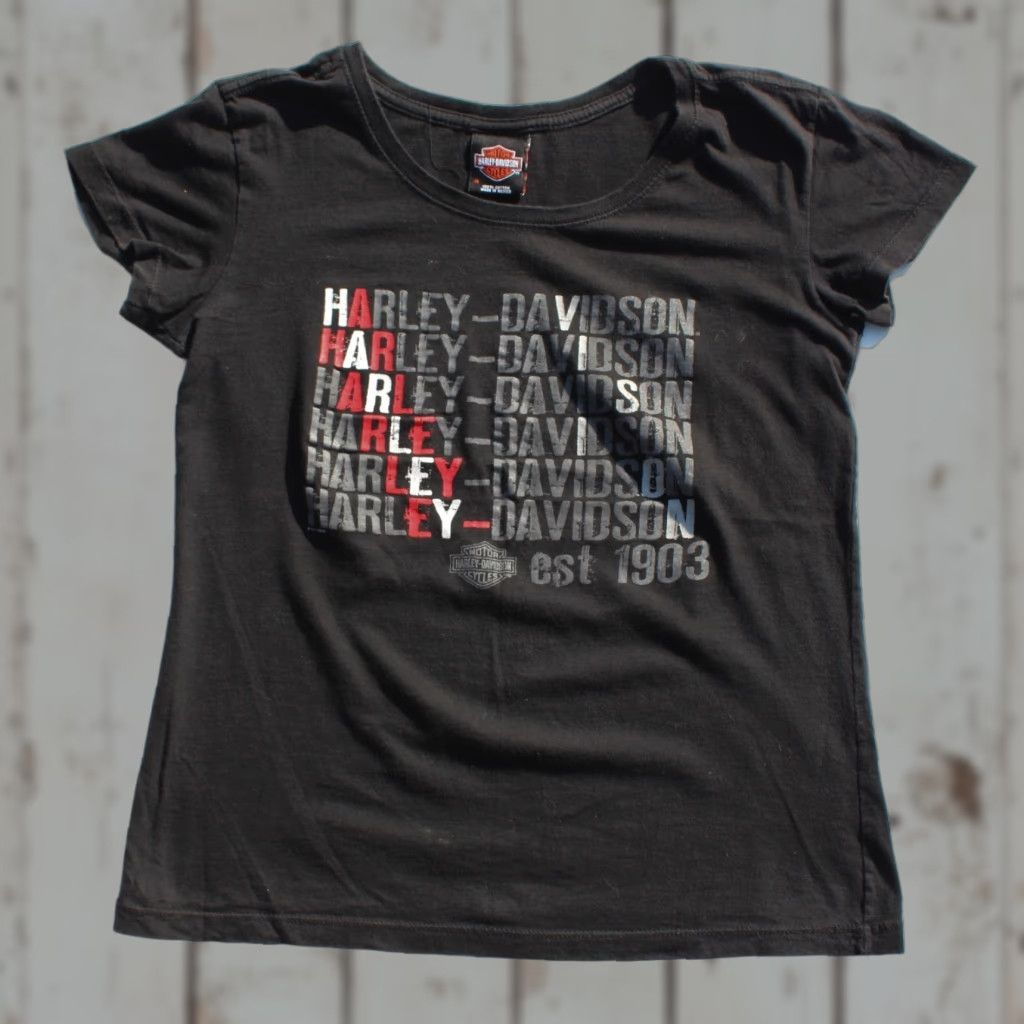 Harley Davidson Harley-Davidson Shirt Womens Short Sleeve Black Red White est 1903 M Eagles Shirt? Size M / US 6-8 / IT 42-44 - 1 Thumbnail