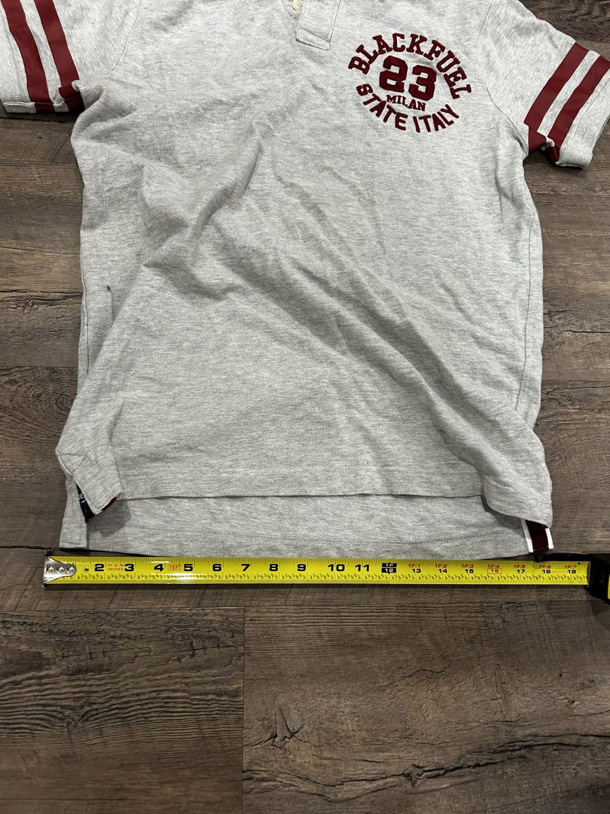 Ralph Lauren 💯 Black Fuel Club Grey Polo with Red Stripes 💯 Size US M / EU 48-50 / 2 - 6 Thumbnail