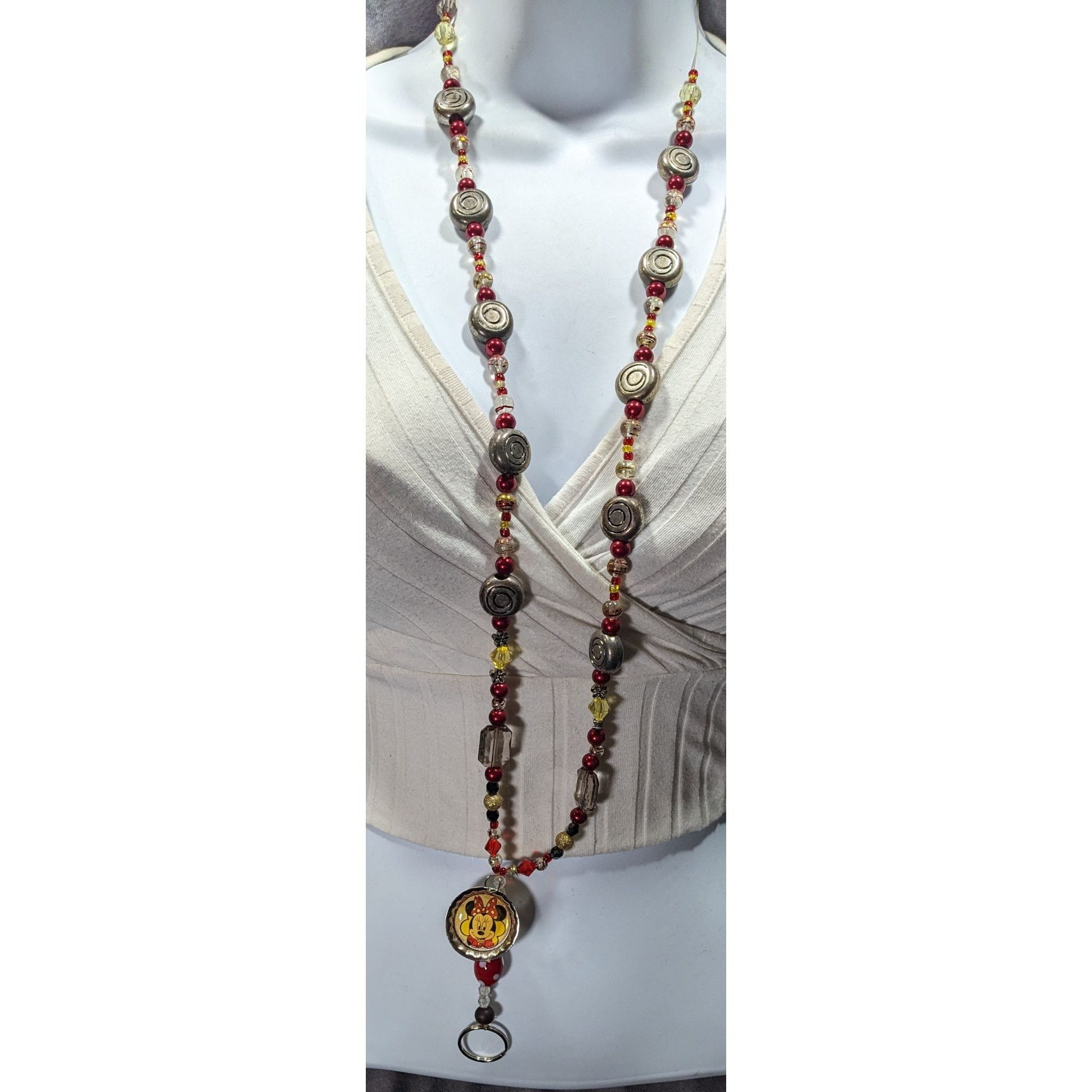 Other Upcycled Minnie Mouse Beaded Keychain Lanyard Size ONE SIZE - 2 Thumbnail