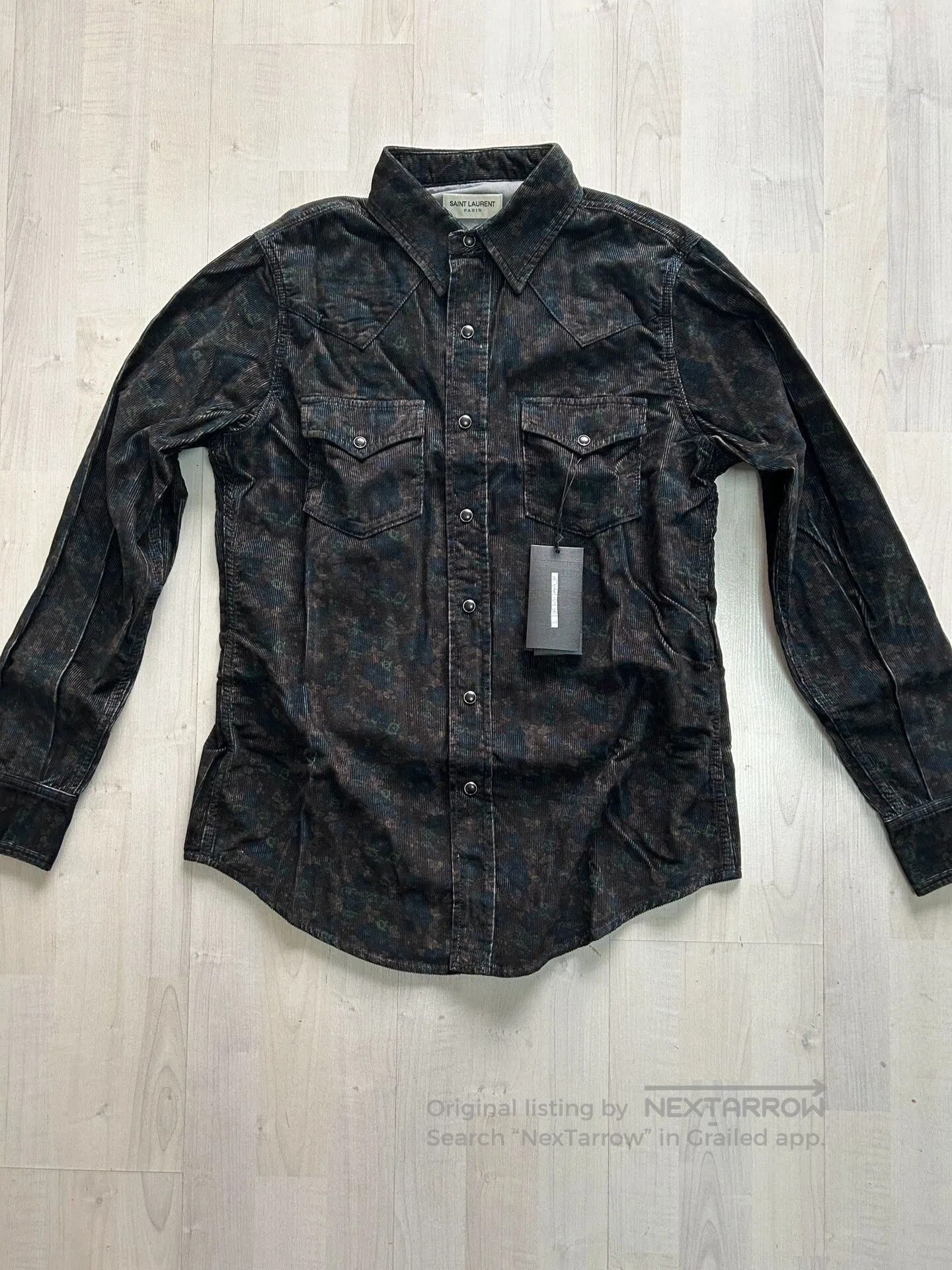 Saint Laurent Paris Saint Laurent Men's Printed Cotton Shirt. Size US S / EU 44-46 / 1 - 1 Thumbnail