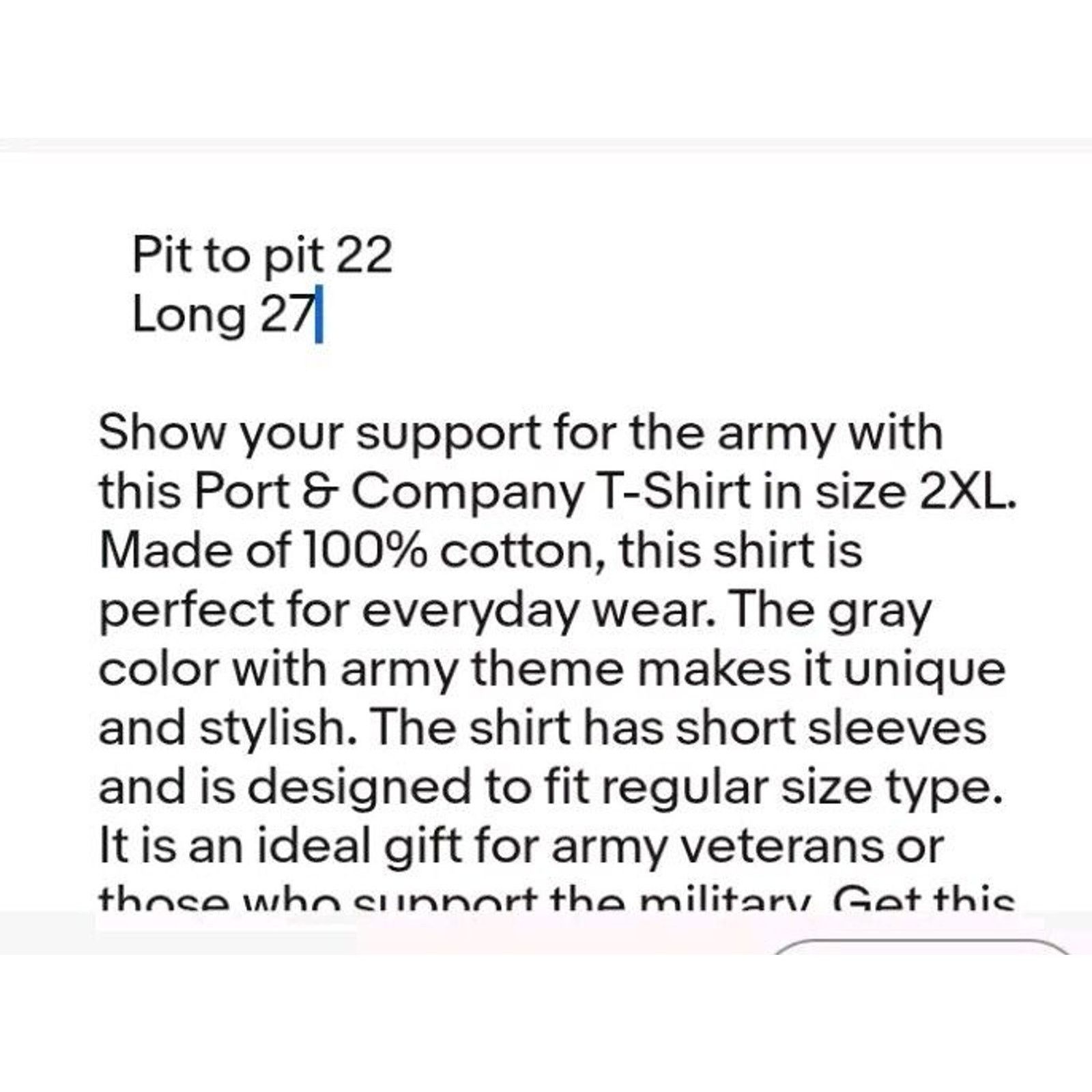 Other Port&Company Army Veteran Shirt Size 2xl Grey Short Sleeve Size US XXL / EU 58 / 5 - 4 Thumbnail