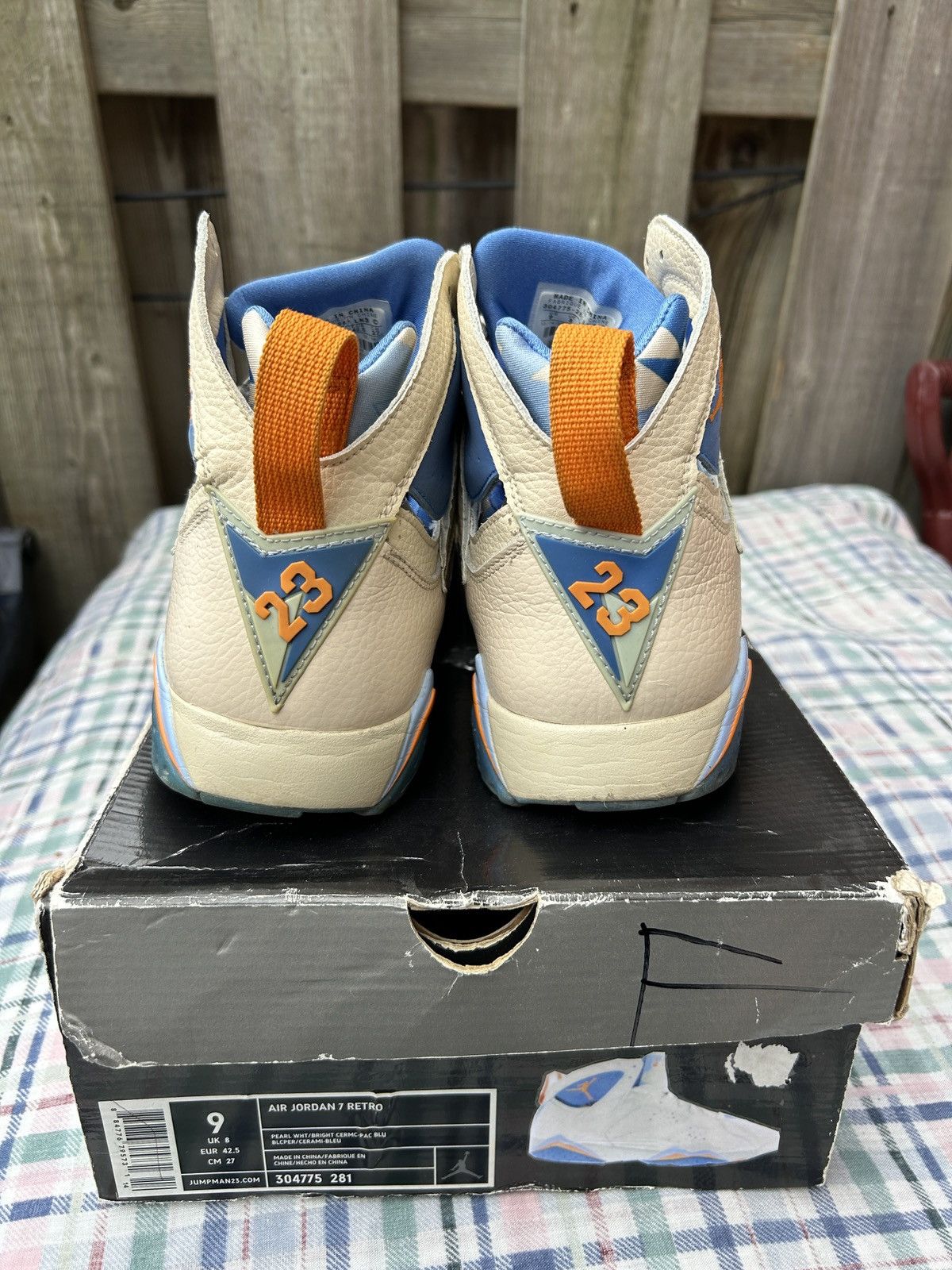 Jordan Brand × Nike Jordan 7 Retro Pacific Blue / Cream Size US 9 / EU 42 - 4 Thumbnail