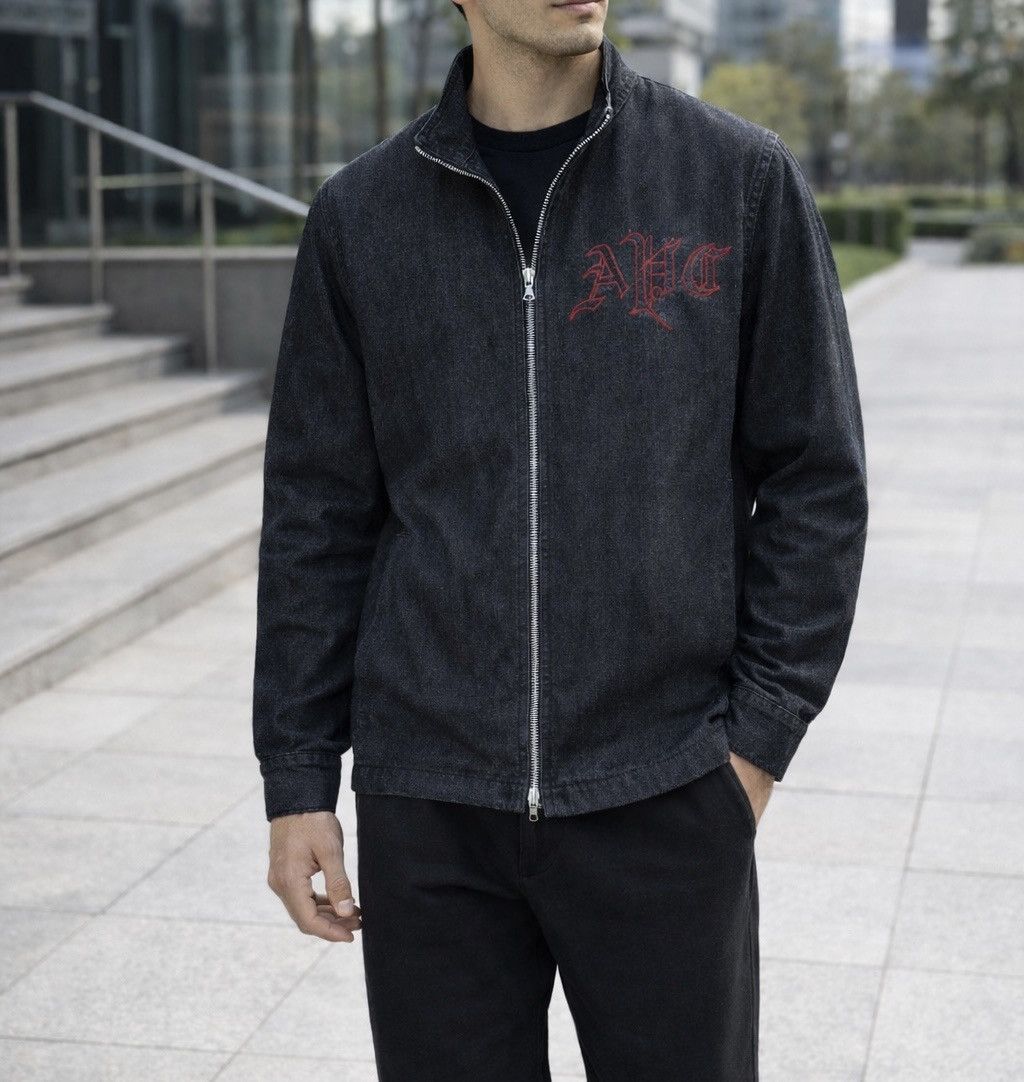 Vintage A.P.C Embroidery Logo Denim Zipper Jacket