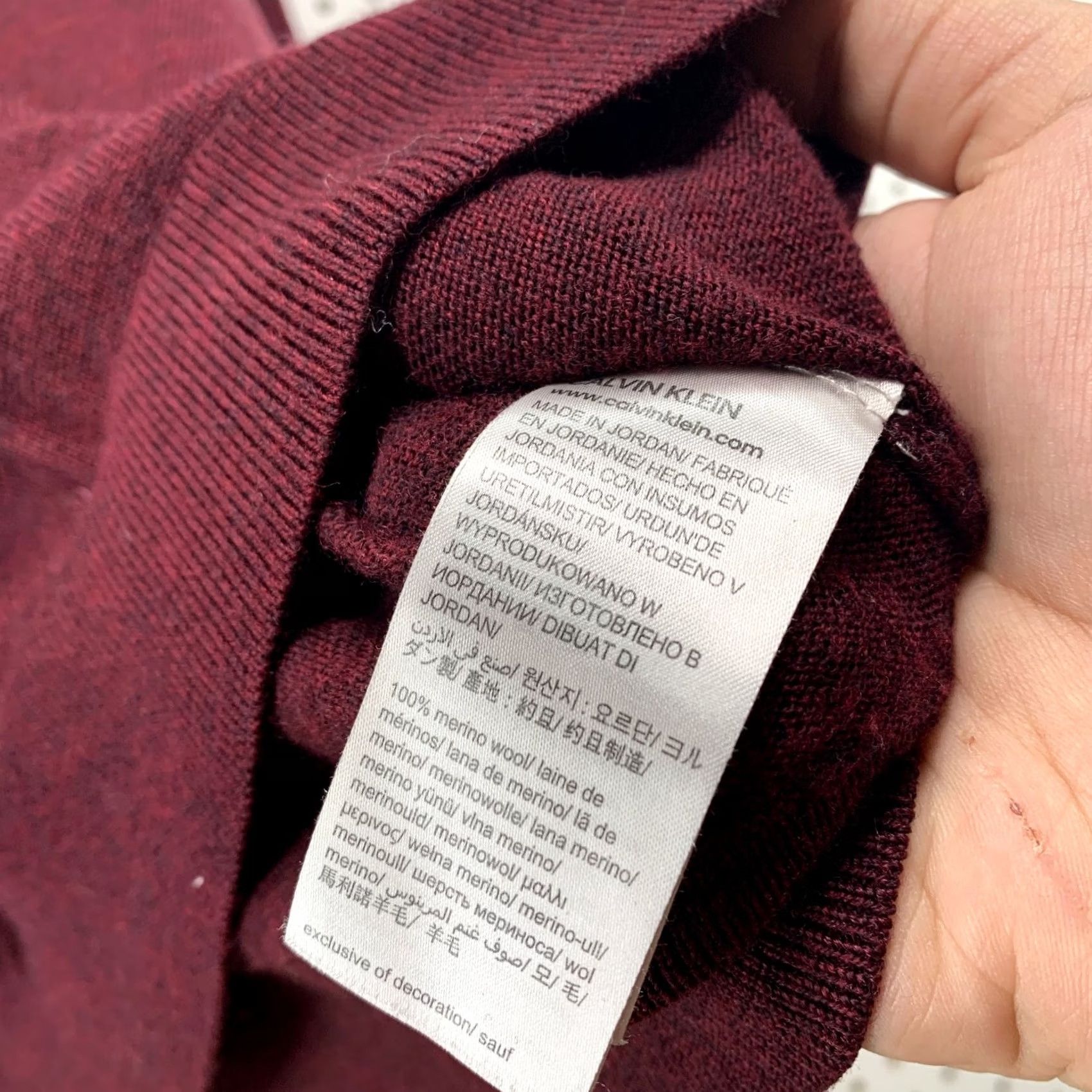 Calvin Klein Calvin Klein Merino Wool Sweater Mens Large Burgundy European Yarn Business Shirt Pullover Regular Knit Logo Winter Fall Men Size US L / EU 52-54 / 3 - 4 Thumbnail