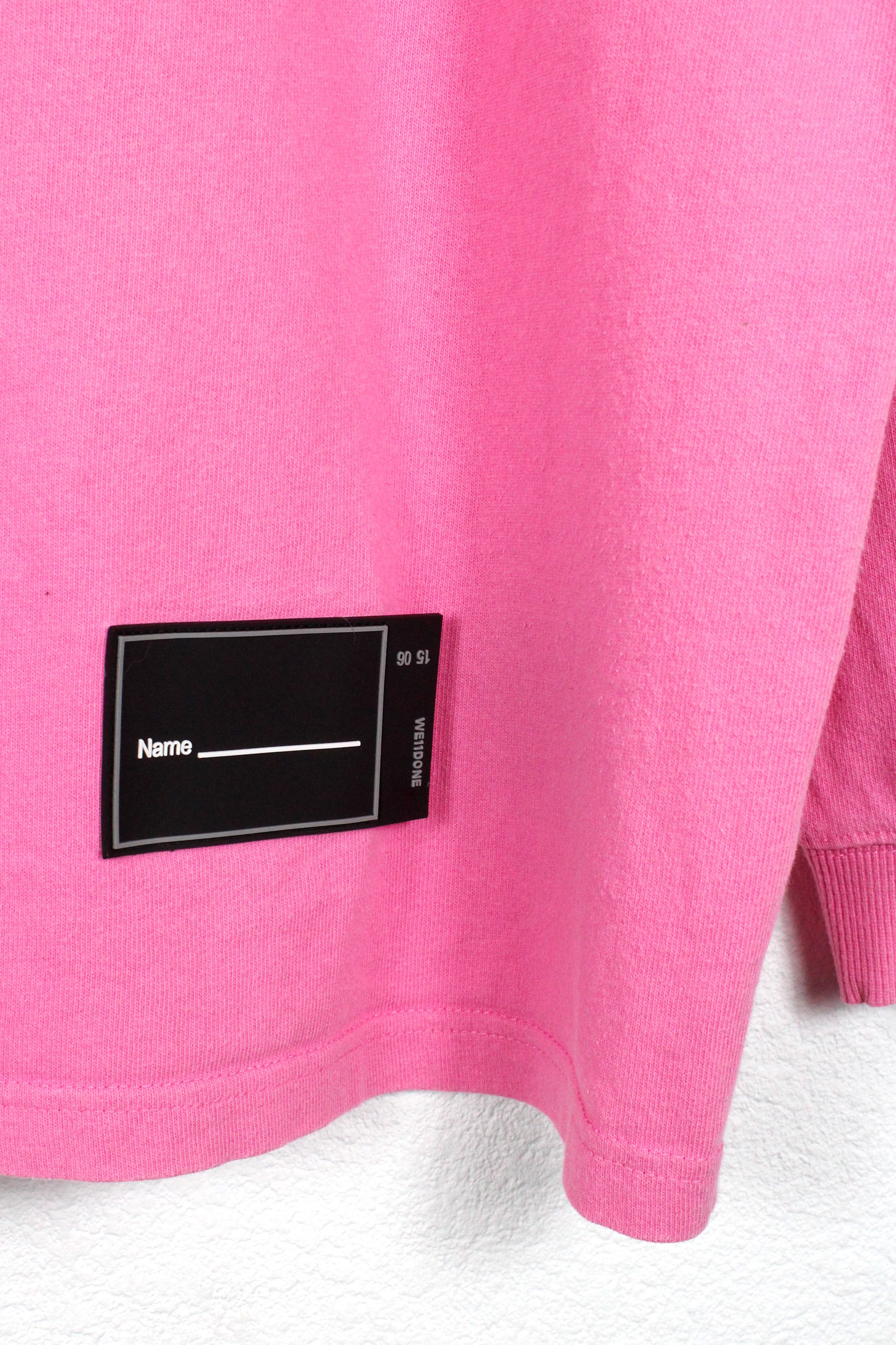 WE11DONE WE11DONE Logo Print Pink Cotton Long Sleeve Tee T-shirt Size US XL / EU 56 / 4 - 7 Thumbnail