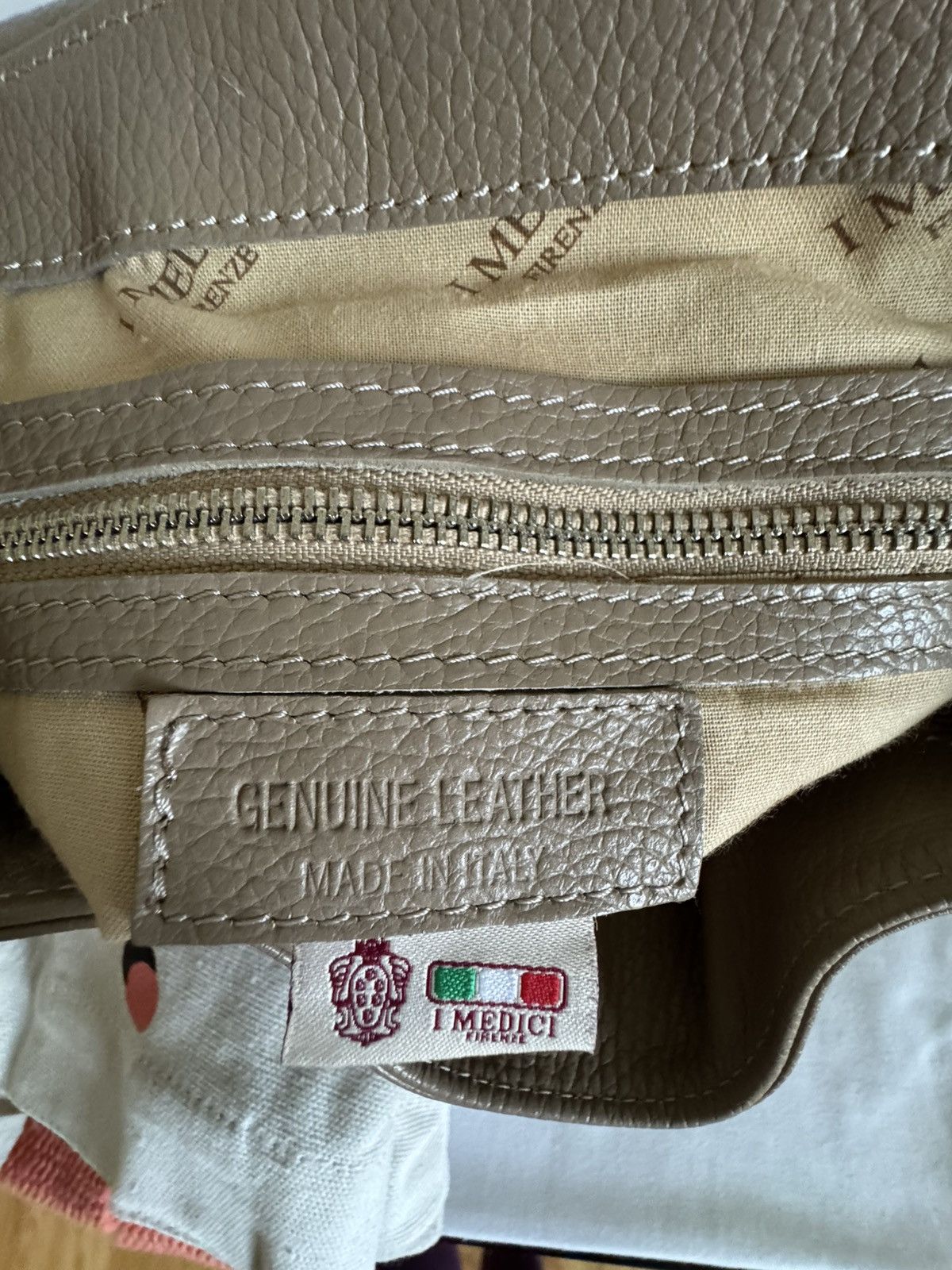 I MEDICI Firenze Beige Leather Shoulder Bag/Backpack NWOT