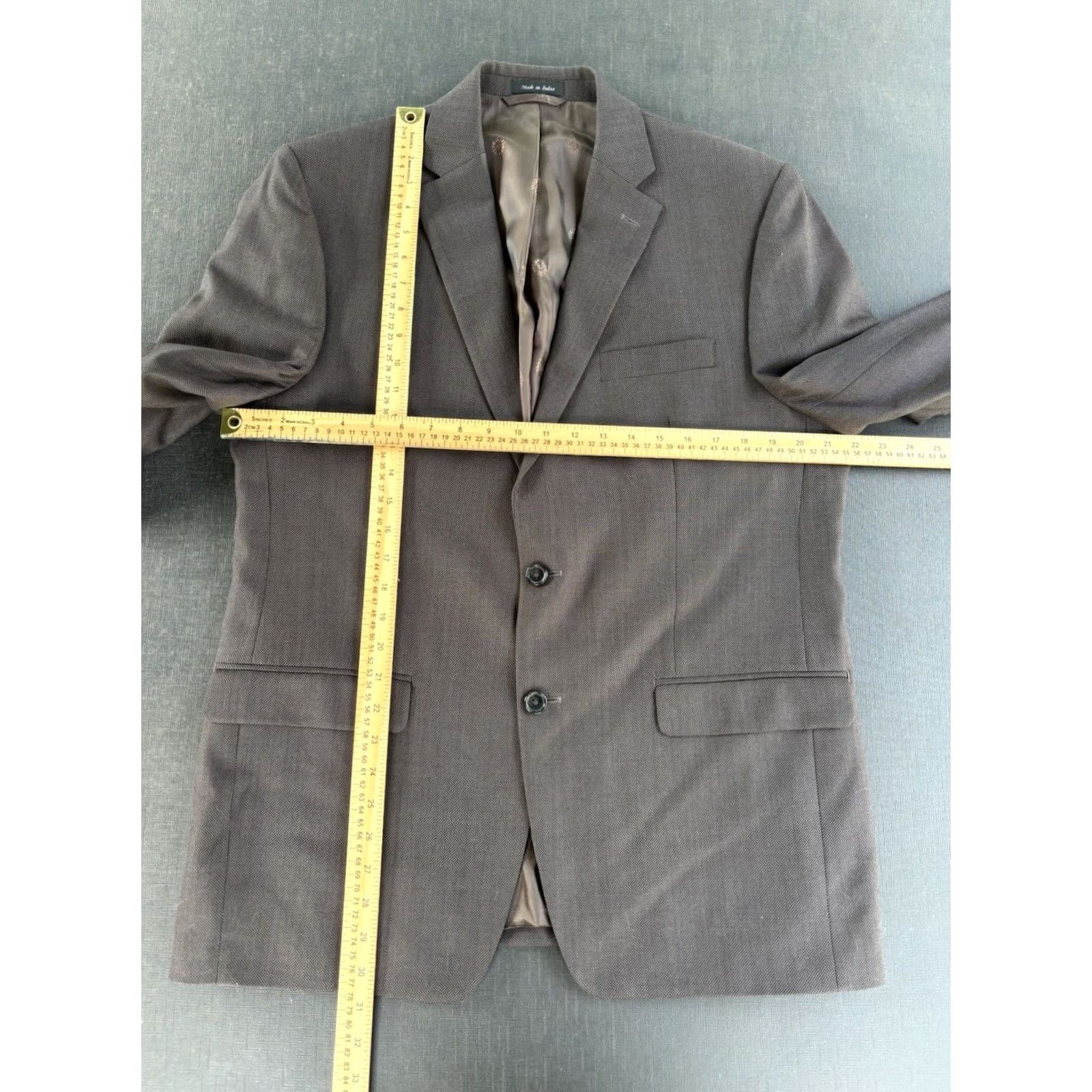 Ralph Lauren Ralph Lauren Suit 3 Piece Brown Wool 42R 2-Button Single-Breasted Jacket/Blazer/Vest/Pants 36x29 Mens Reg Professionals Wedding Size 42R - 3 Thumbnail