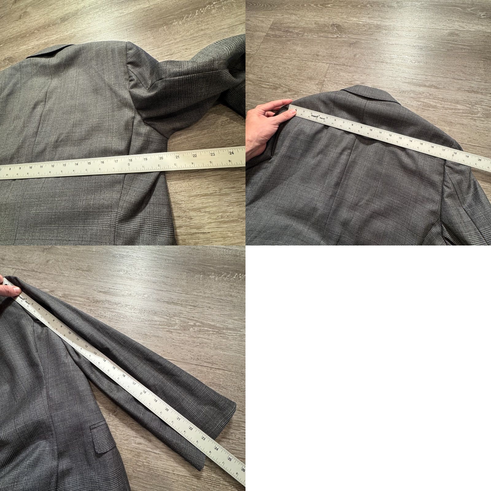 Ermenegildo Zegna Zegna Blazer Mens 41 Gray Plaid Wool Sport Coat Jacket Size 42R - 9 Thumbnail