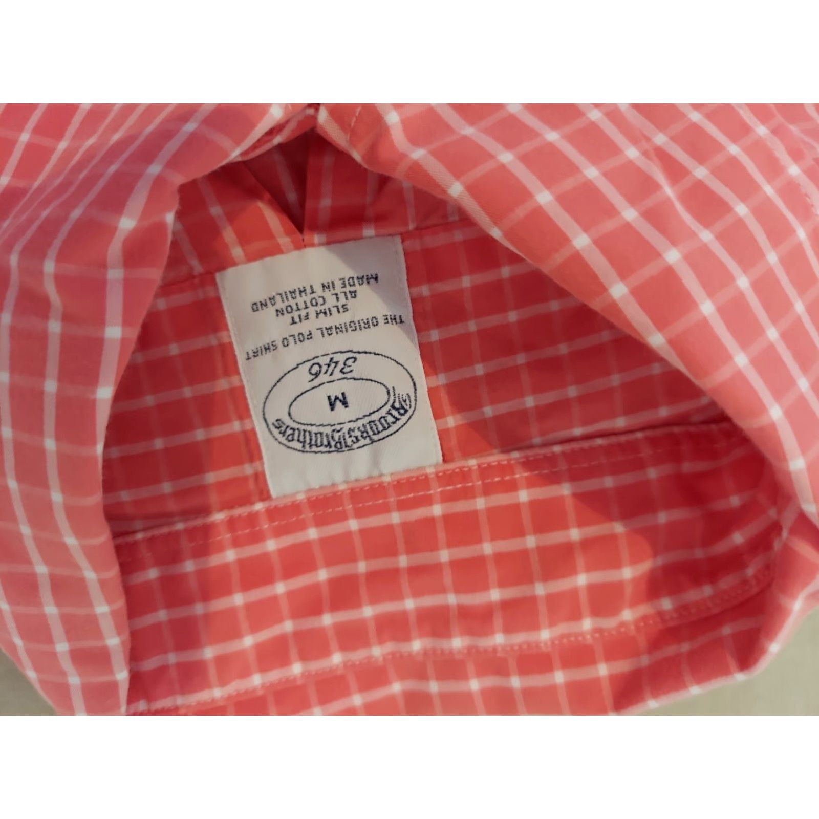 Brooks Brothers VINTAGE Brooks Brothers Dress Shirt Mens Slim Orange Cotton M Size 40R - 3 Thumbnail