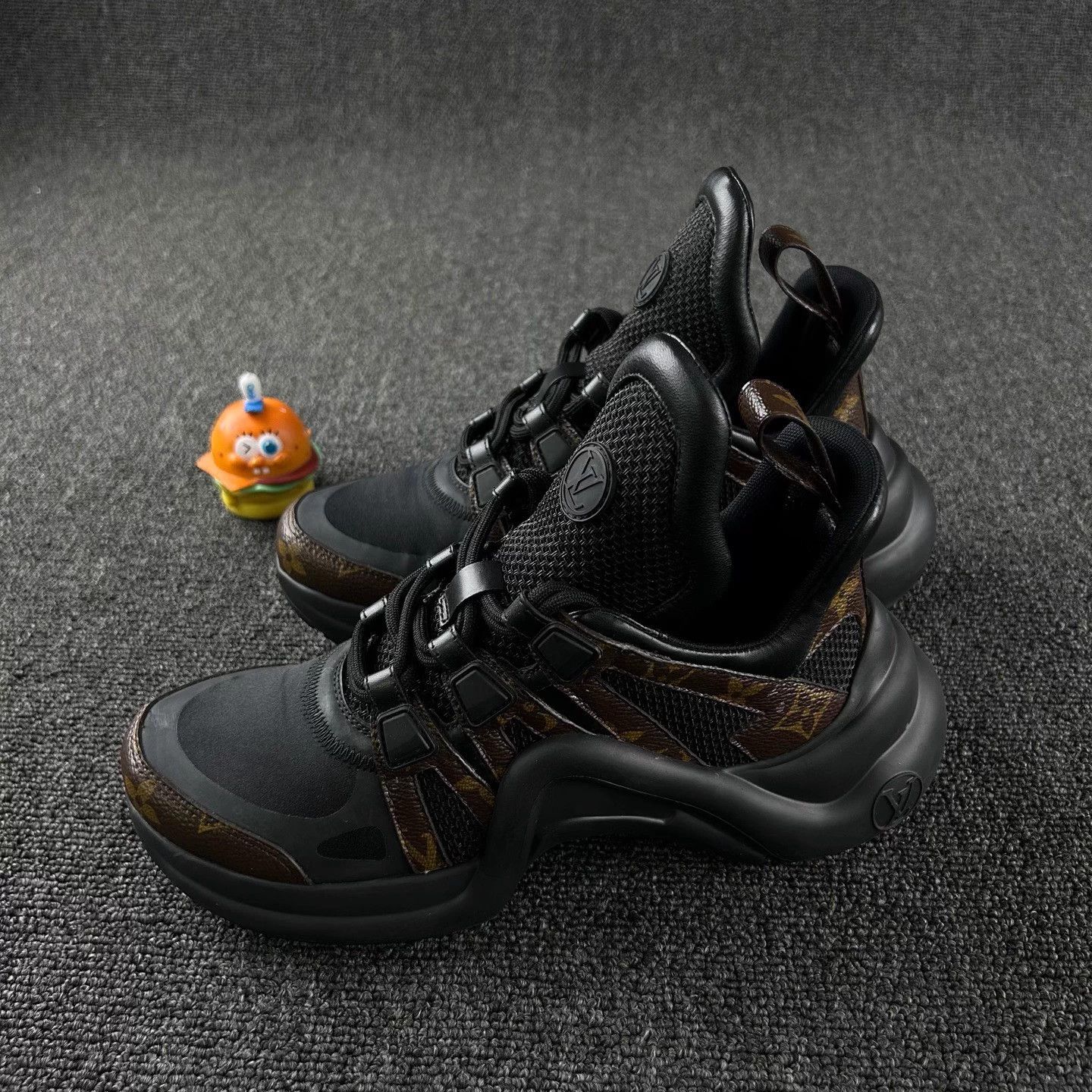 Louis Vuitton LV Black Monogram Dad Shoes Women's 36 Size US 5 / IT 35 - 1 Thumbnail