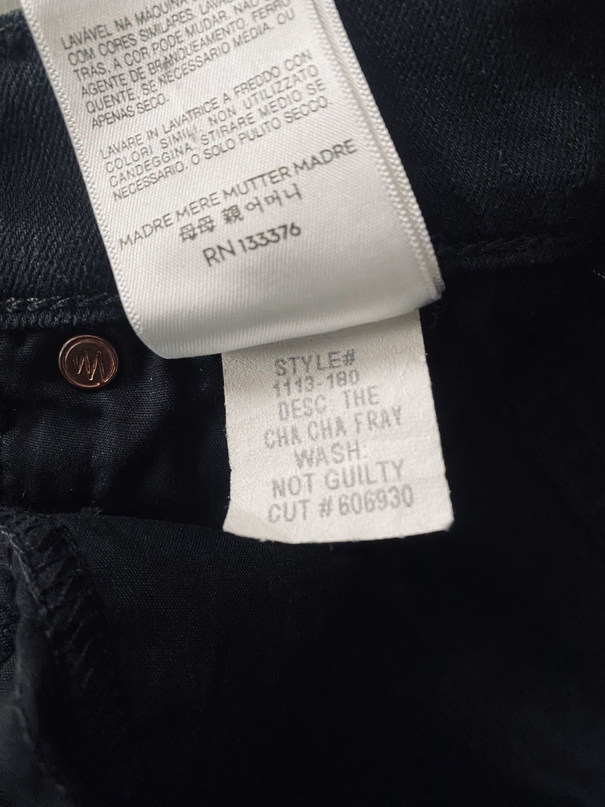 MOTHER Mother Denim The Cha Cha Fray 5-pkt Not Guilty Wash Blk 24 Size 24" / US 00 / IT 34 - 15 Thumbnail