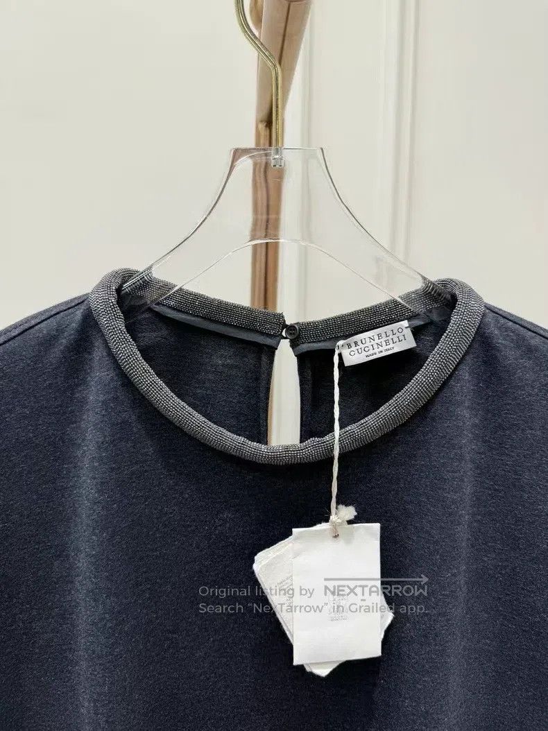 Brunello Cucinelli Brunello Cucinelli Gray Beaded Sleeveless Dress Size M / US 6-8 / IT 42-44 - 3 Thumbnail