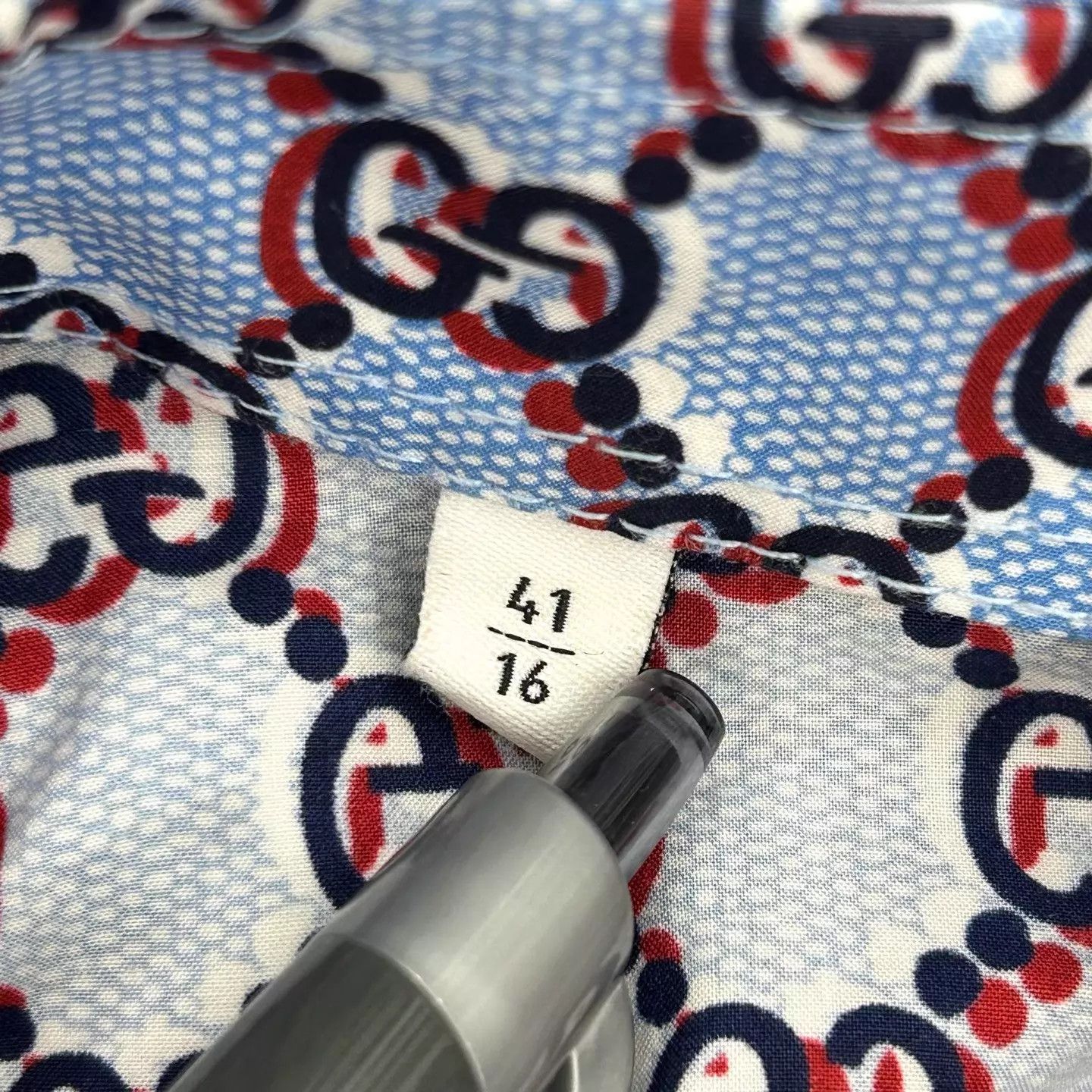 Gucci Gucci Double G print blue long-sleeve shirt size 41 Size US L / EU 52-54 / 3 - 4 Thumbnail