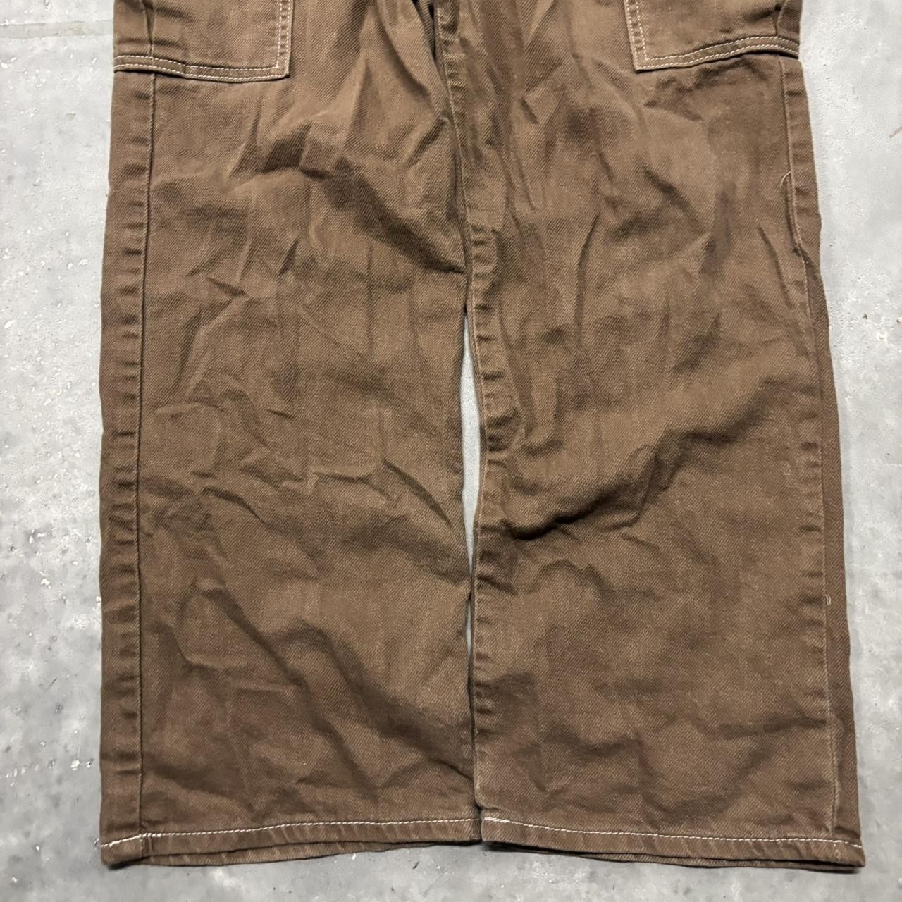 Japanese Brand × Vintage Crazy Vintage Y2K/2000s Brown Streetwear Skater Cargo Pants! Size US 32 / EU 48 - 5 Thumbnail