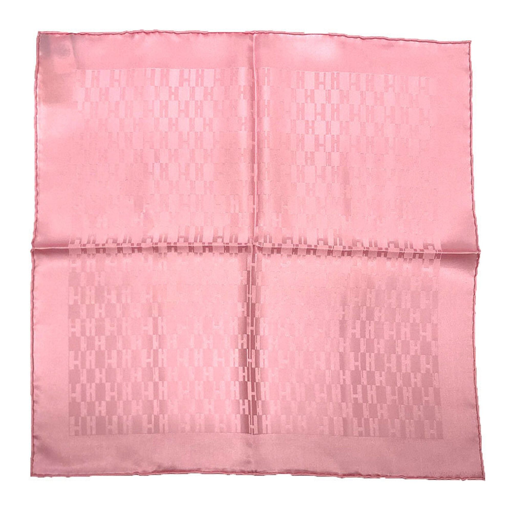 Hermes Hermes Pocket Square Scarf Muffler POCHETTE FACONNEE H GRAND ROSE Pink Silk 100% Neck Bandana Size ONE SIZE - 1 Thumbnail