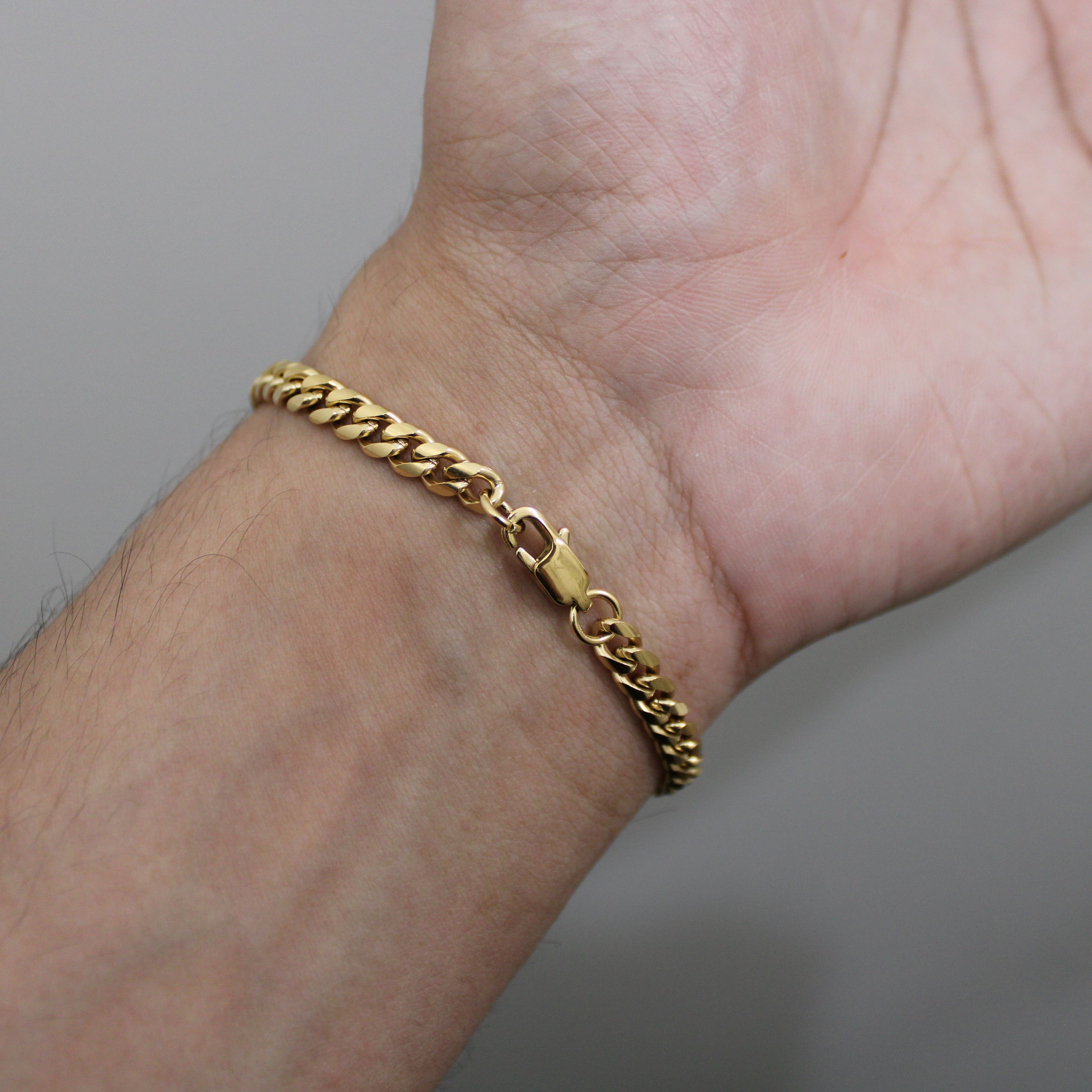 Jewelry Gold 5mm Cuban Link Bracelet 7 / 8 Inch Size ONE SIZE - 3 Thumbnail