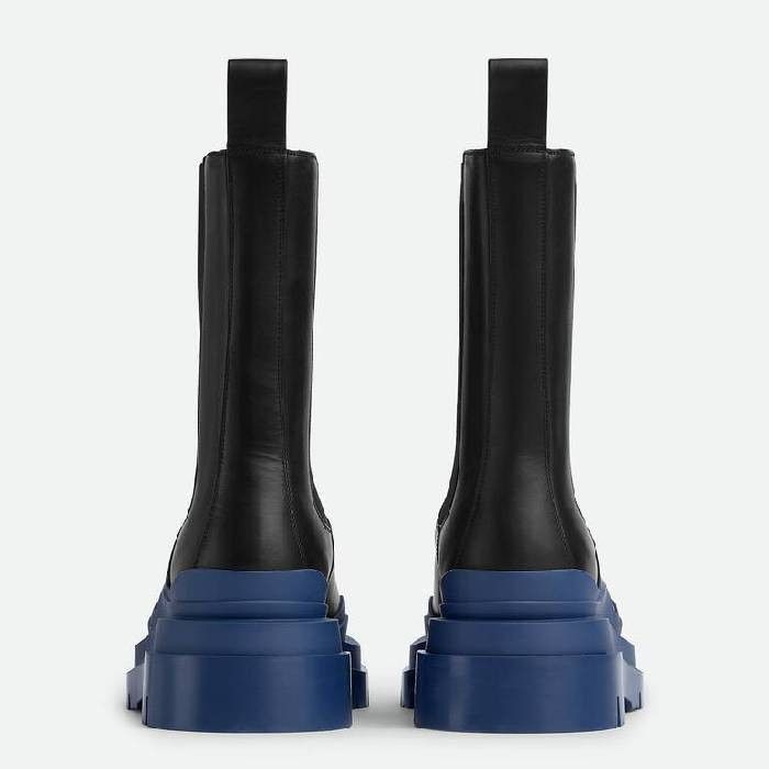 Bottega Veneta o1n1vont1224 Tire Chelsea Boots in Black/Blue Size US 12 / EU 45 - 2 Thumbnail
