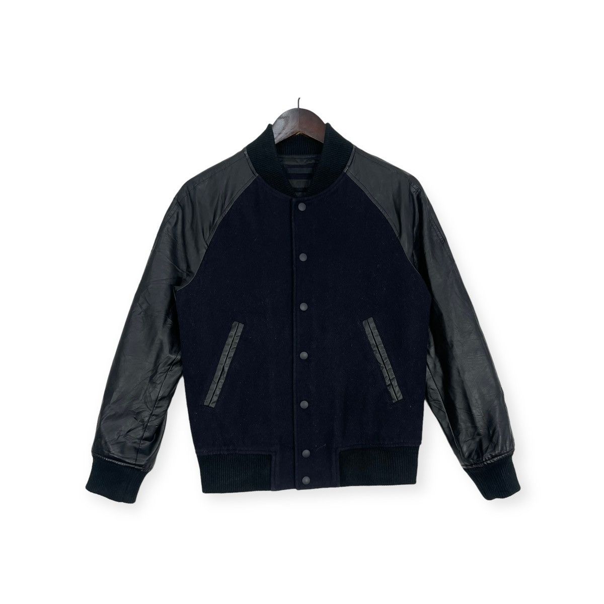Uniqlo Varsity Jacket Uniqlo Black Jacket Grailed