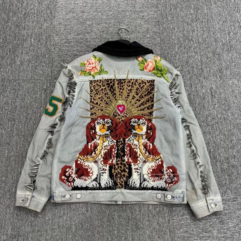 Gucci Gucci Embroidered Denim Jacket. Size US M / EU 48-50 / 2 - 2 Thumbnail