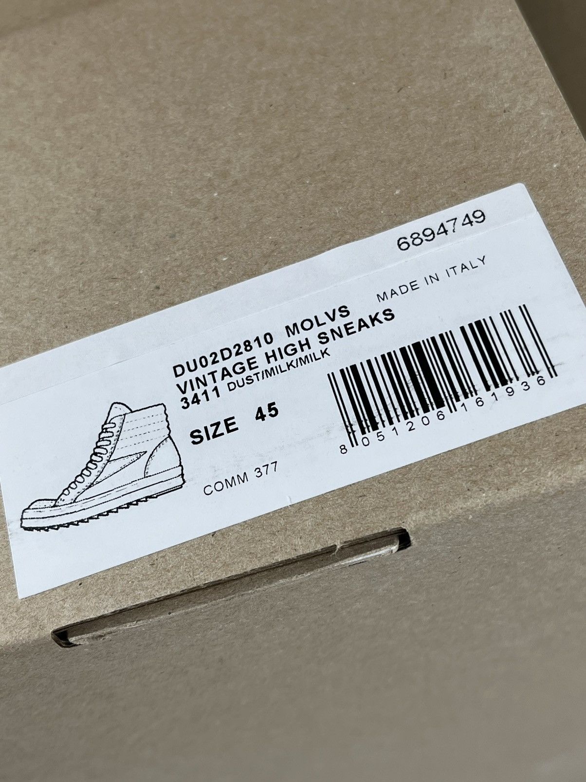 Rick Owens FW24 Rick Owens Vans Vintage Sneaks High Moleskin DRKSHDW Size US 12 / EU 45 - 10 Thumbnail