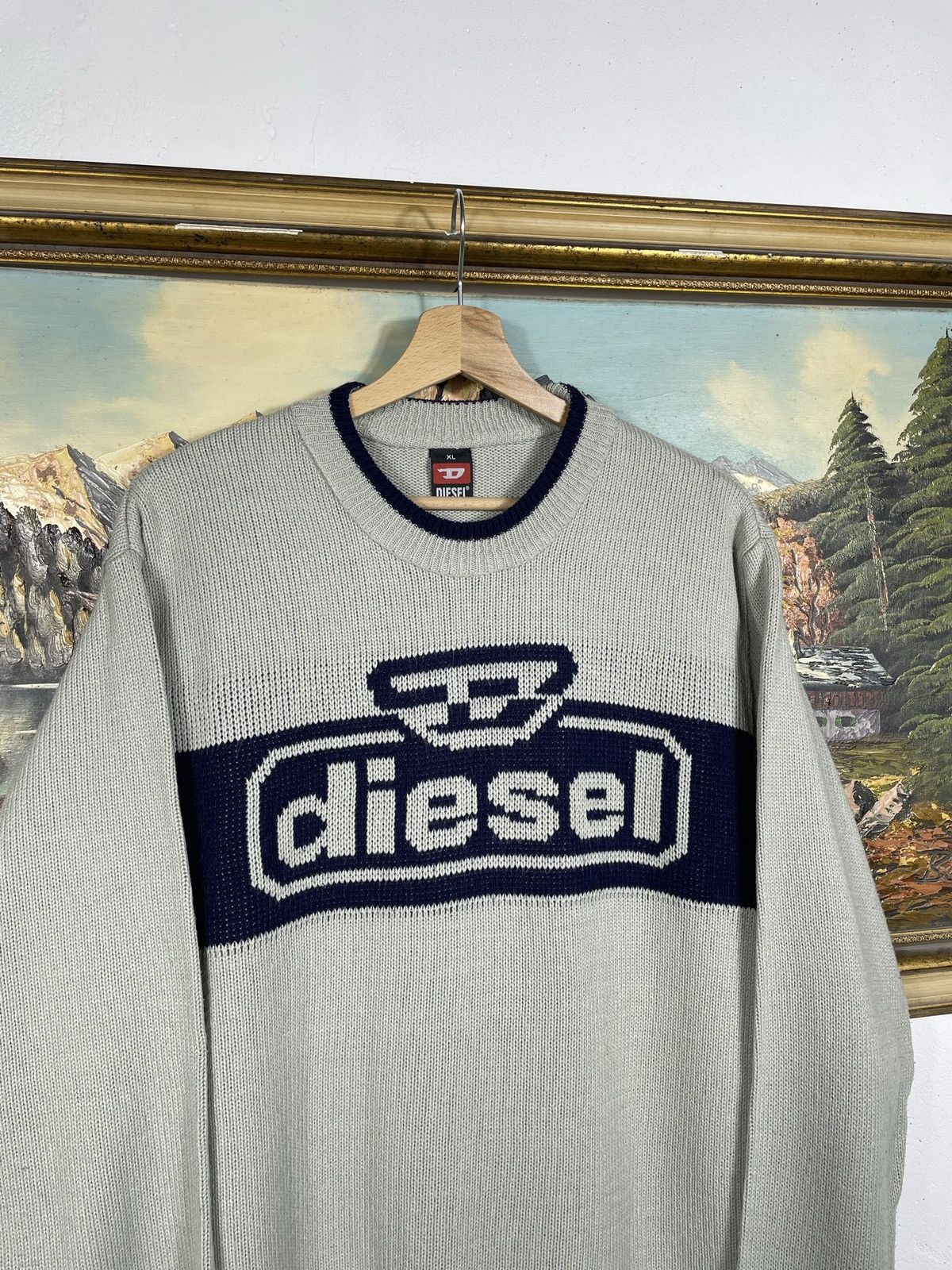 Diesel × Japanese Brand × Vintage Diesel Retro 00s Avant Garde Cyber Loose Boxy Jumper Pull Size US XL / EU 56 / 4 - 5 Thumbnail