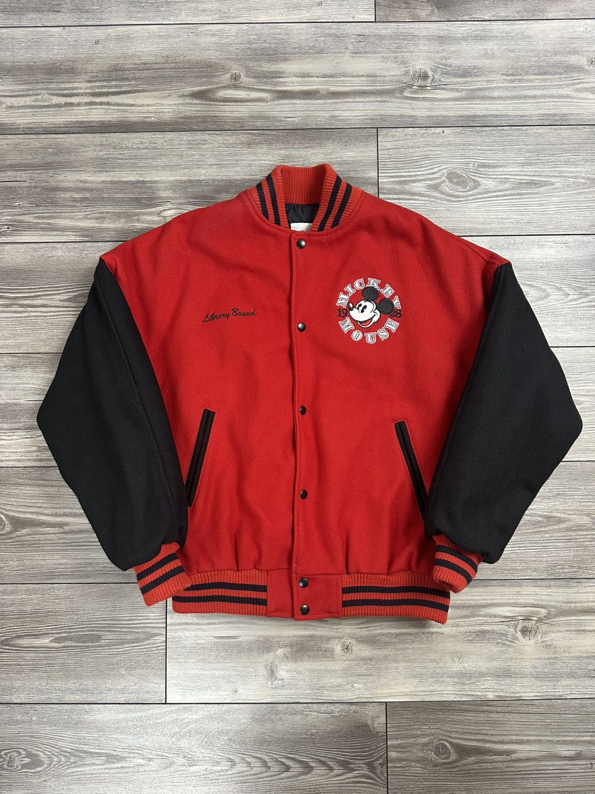 Disney Vintage 90’s Mickey Mouse Library Bound Varsity Jacket Size US L / EU 52-54 / 3 - 1 Thumbnail