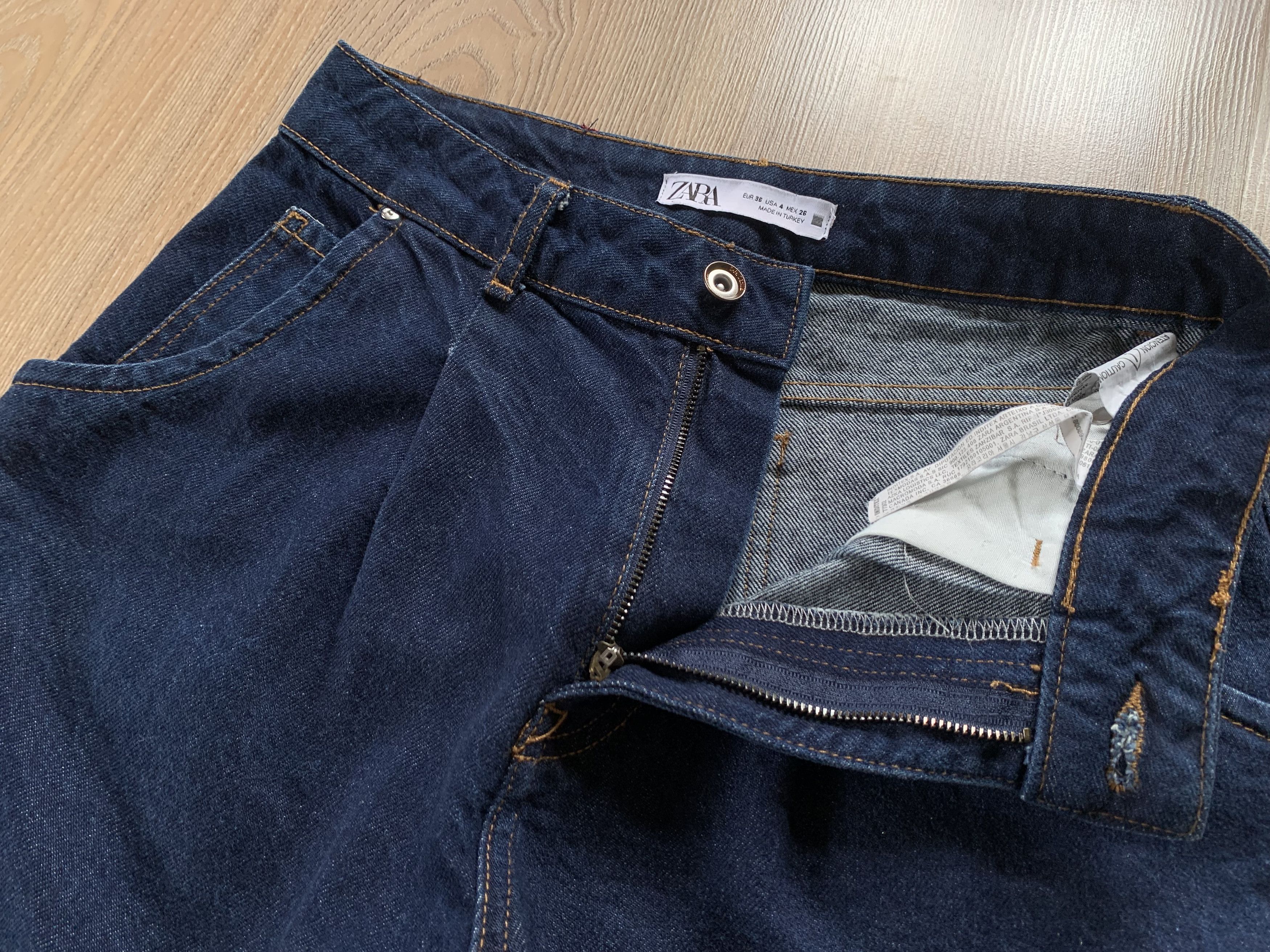 Designer × Zara Zara Navy Blue Slouchy Denim Jeans Size 26" / US 2 / IT 38 - 5 Thumbnail