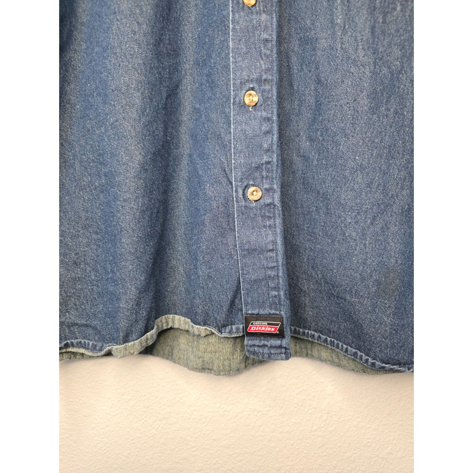 Dickies Dickies Button Up Denim Long Sleeve Blue XXL Workwear Shirt Size US L / EU 52-54 / 3 - 3 Thumbnail