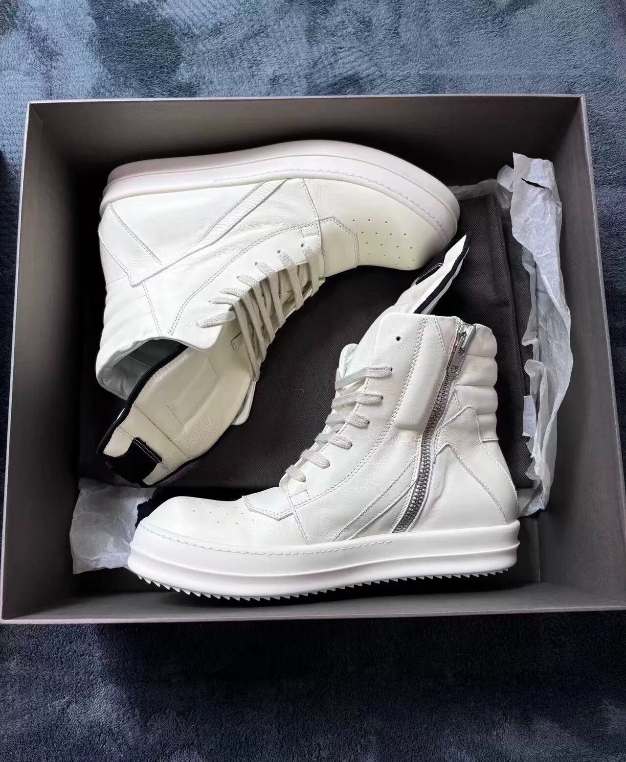 Rick Owens Rick Owens Leather White Lowtop Sneakers 41 Men Size US 8.5 / EU 41-42 - 1 Thumbnail