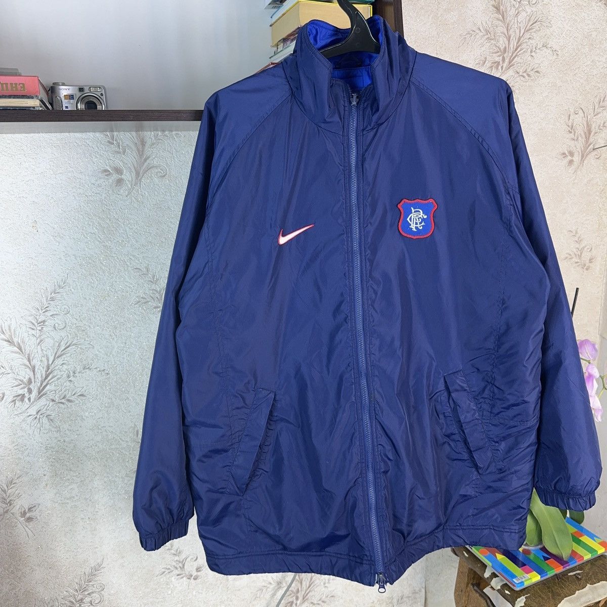 Nike × Vintage Vintage Nike Glasgow Rangers 1997 Jacket Reversibl Blue Size US L / EU 52-54 / 3 - 6 Thumbnail