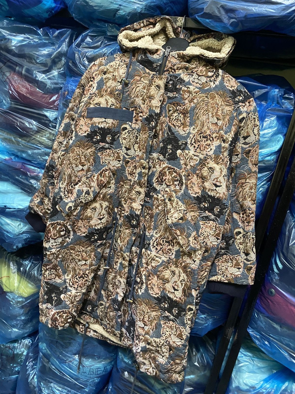 Other Animal Print Tapestry Parka Jacket Bold Lion Jungle Pattern Size US S / EU 44-46 / 1 - 2 Thumbnail