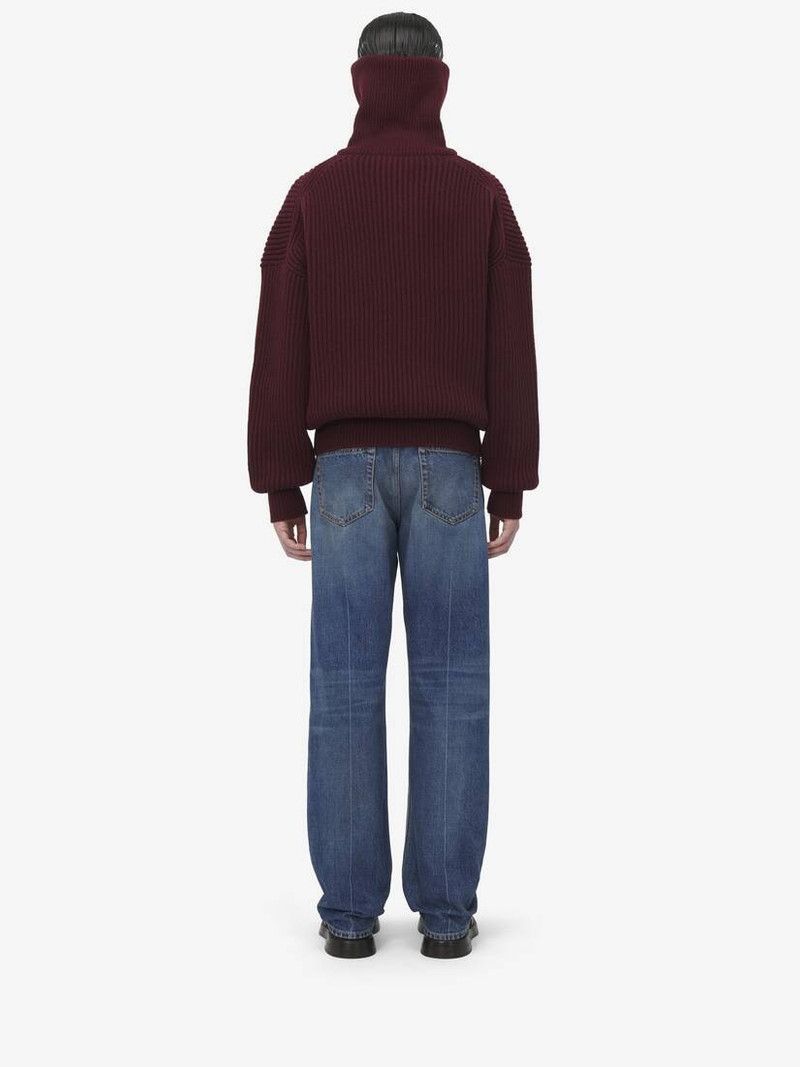 Alexander McQueen o1srvl11e0226 Funnel Neck Jumper In Bordeaux Size US S / EU 44-46 / 1 - 4 Thumbnail