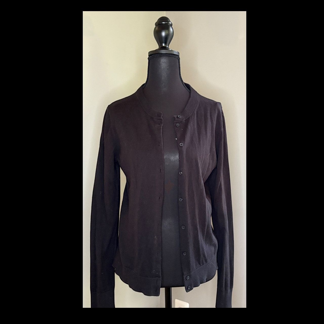 J.Crew Black Button-Up Cardigan Size M / US 6-8 / IT 42-44 - 3 Thumbnail