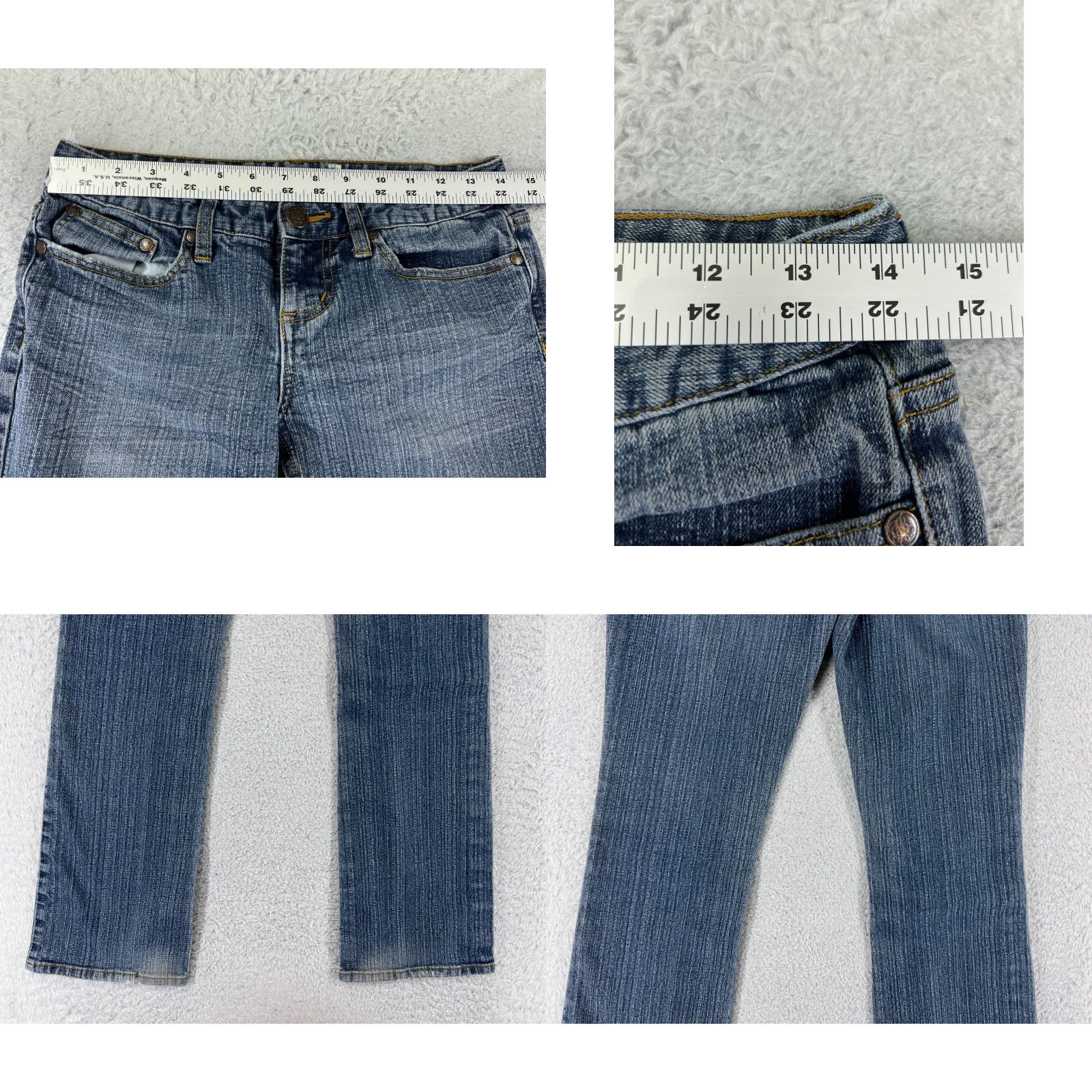 Vintage American Rag Cie Jeans Womens 5 Blue Denim Bootcut Low Rise 27x28 Cotton Blend 5-Pocket Design Size 27" / US 4 / IT 40 - 9 Thumbnail
