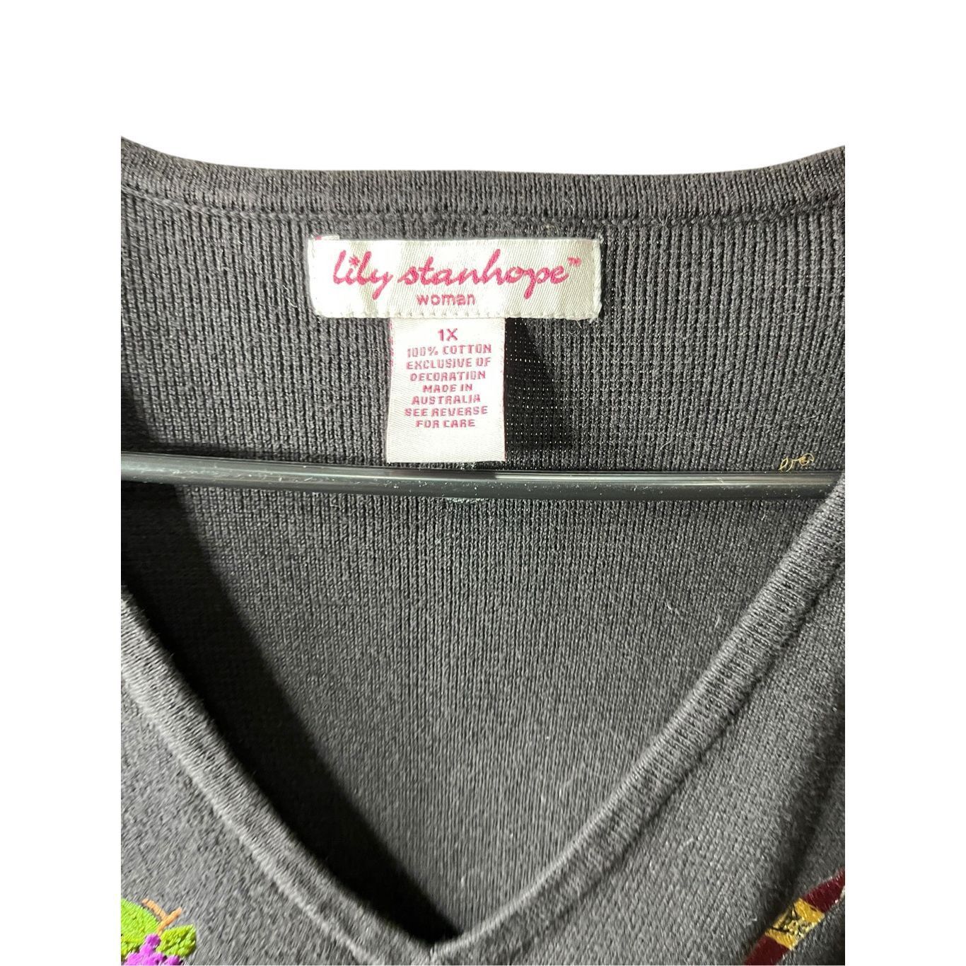 Other Vintage Lily Stanhope Wine Theme Embroidered Sweater Size La Size L / US 10 / IT 46 - 4 Thumbnail
